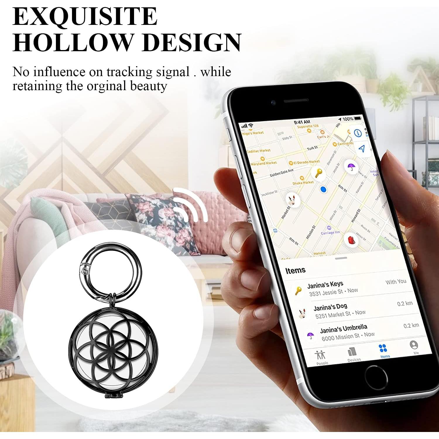 Funda de metal VIIVY para Apple AirTag - Diseño elegante negro