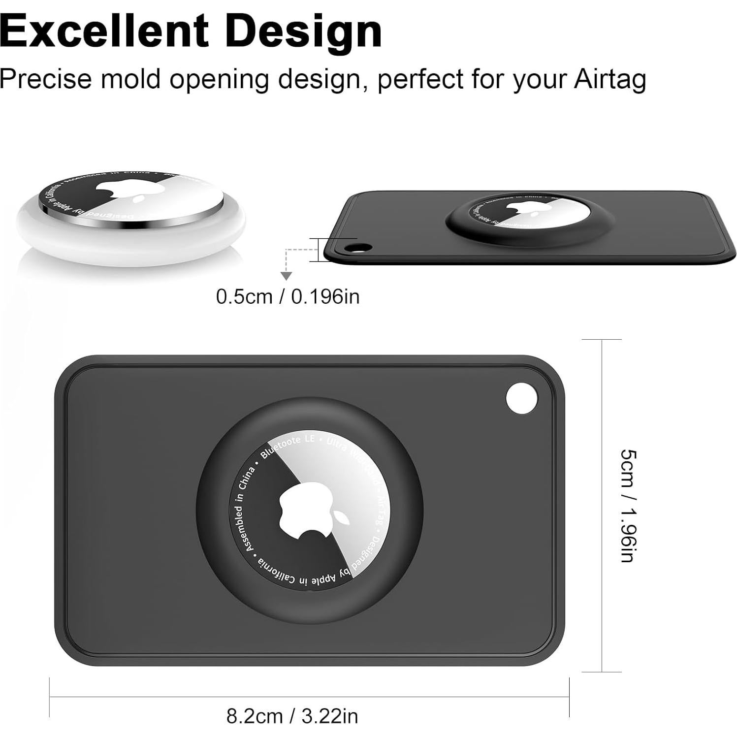 Soporte de Cartera Airtag PESTON Negro - Silicona Ultraligera