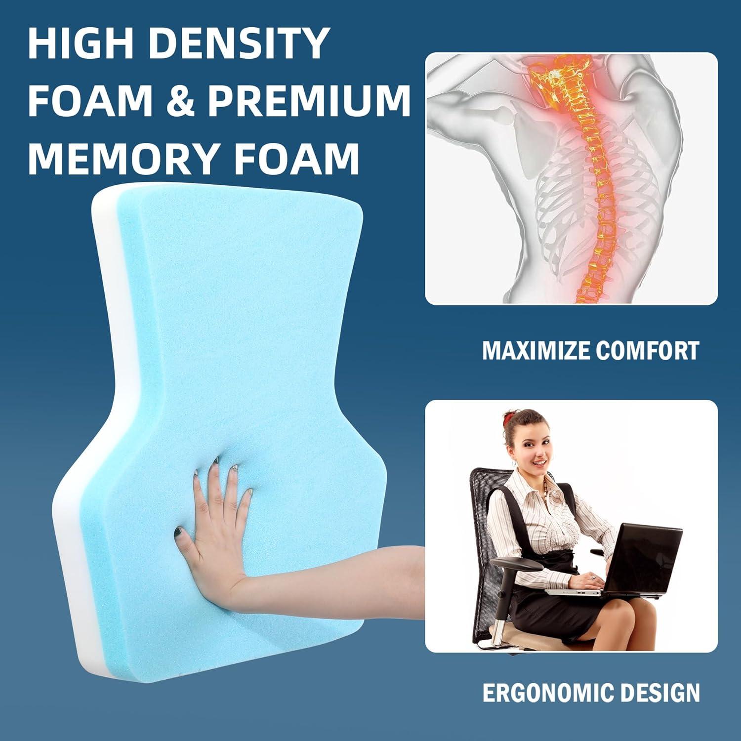 HOMBYS Almohada Lumbar Ajustable para Sillón 50,8x54,9 cm