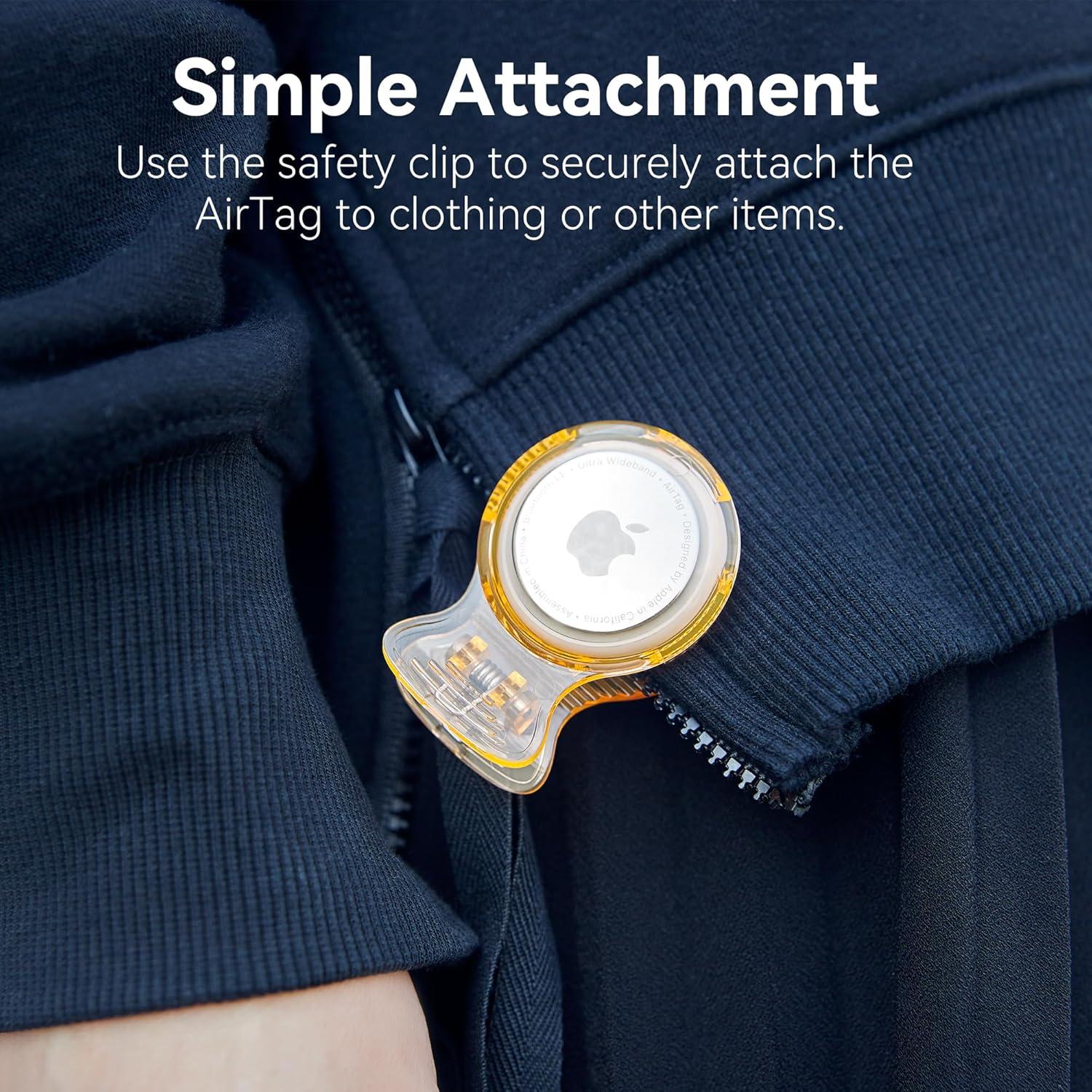 Soporte Clip para AirTag CITYWAY - 2 Pack Transparente-Naranja/Azul