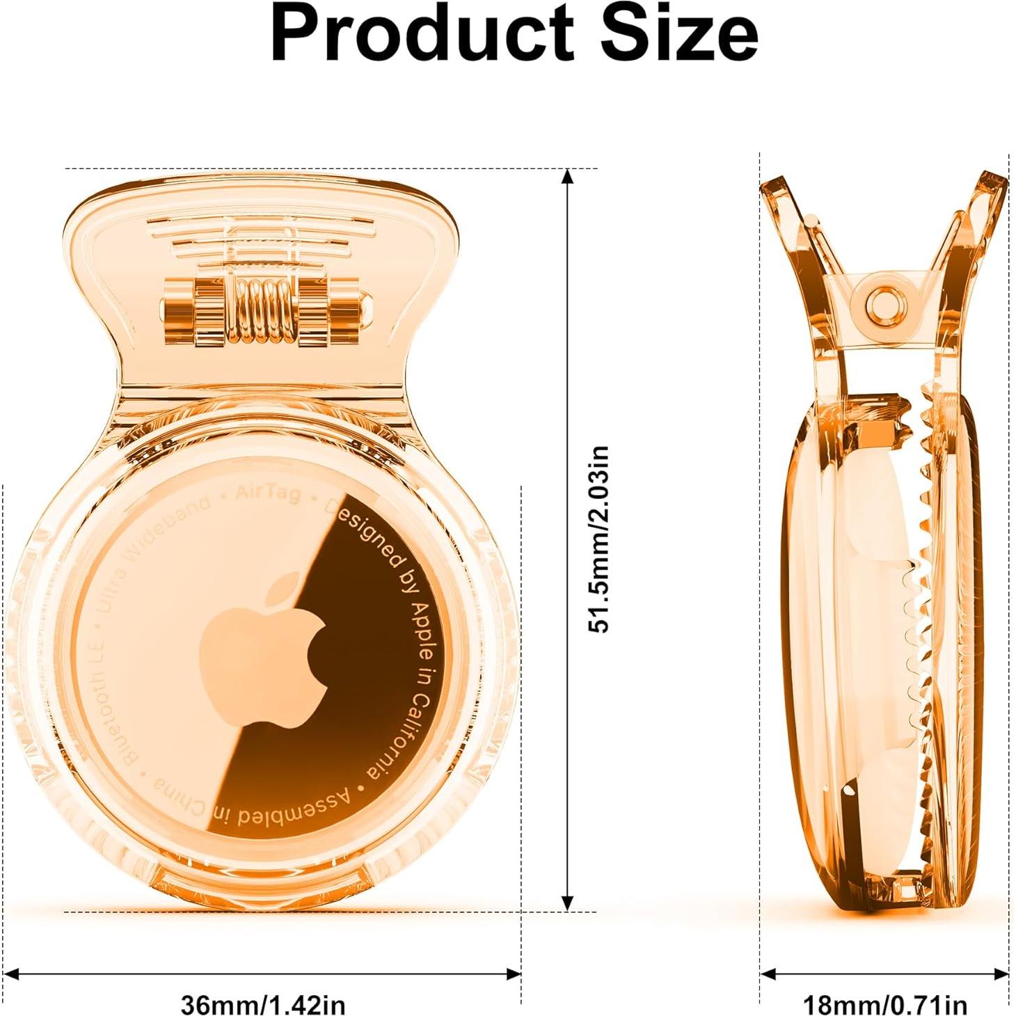 Soporte Clip para AirTag CITYWAY - 2 Pack Transparente-Naranja/Azul