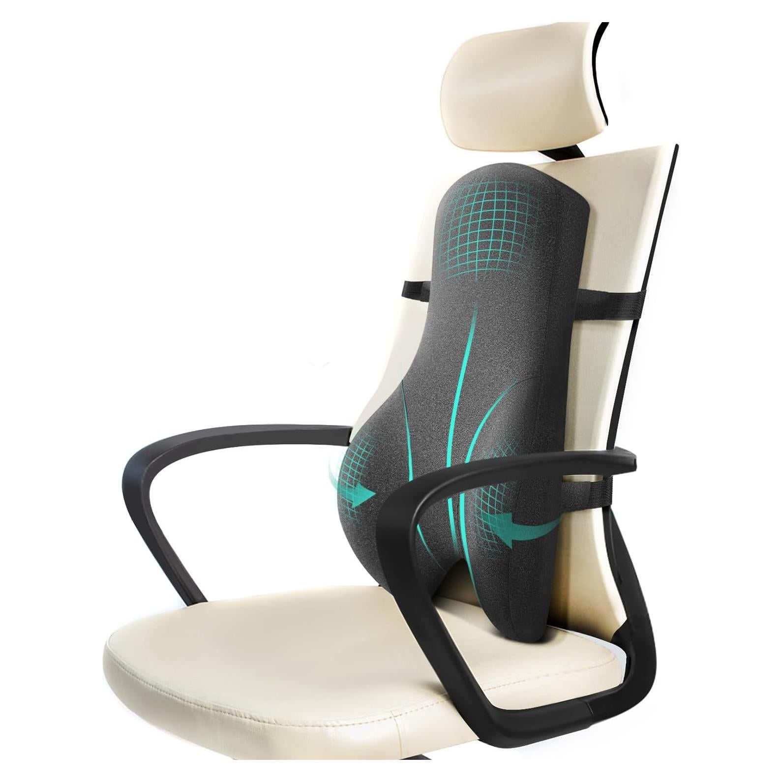 Almohada Lumbar Dreamer Car para Silla de Oficina Gris