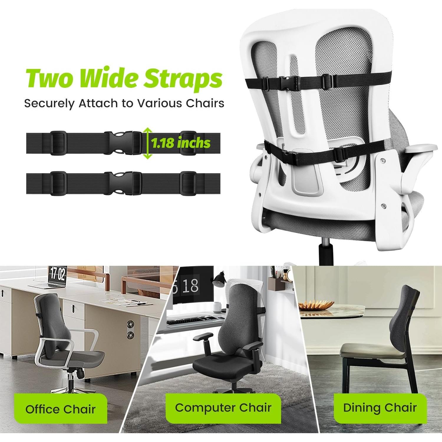 Almohada Lumbar Dreamer Car para Silla de Oficina Gris