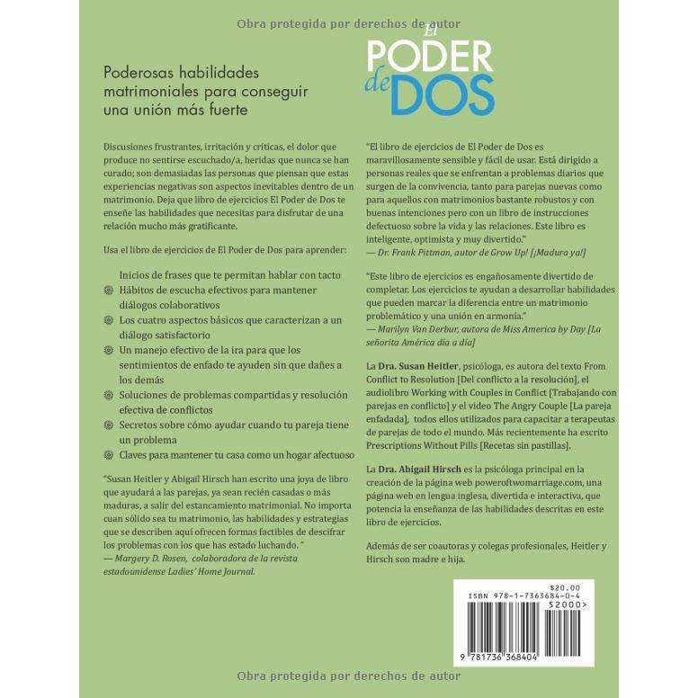 El Poder de Dos Libro de Ejercicios: Habilidades de Communicación Para Conseguir un Matrimonio Fuerte Y en Armonía (Spanish Edition)
