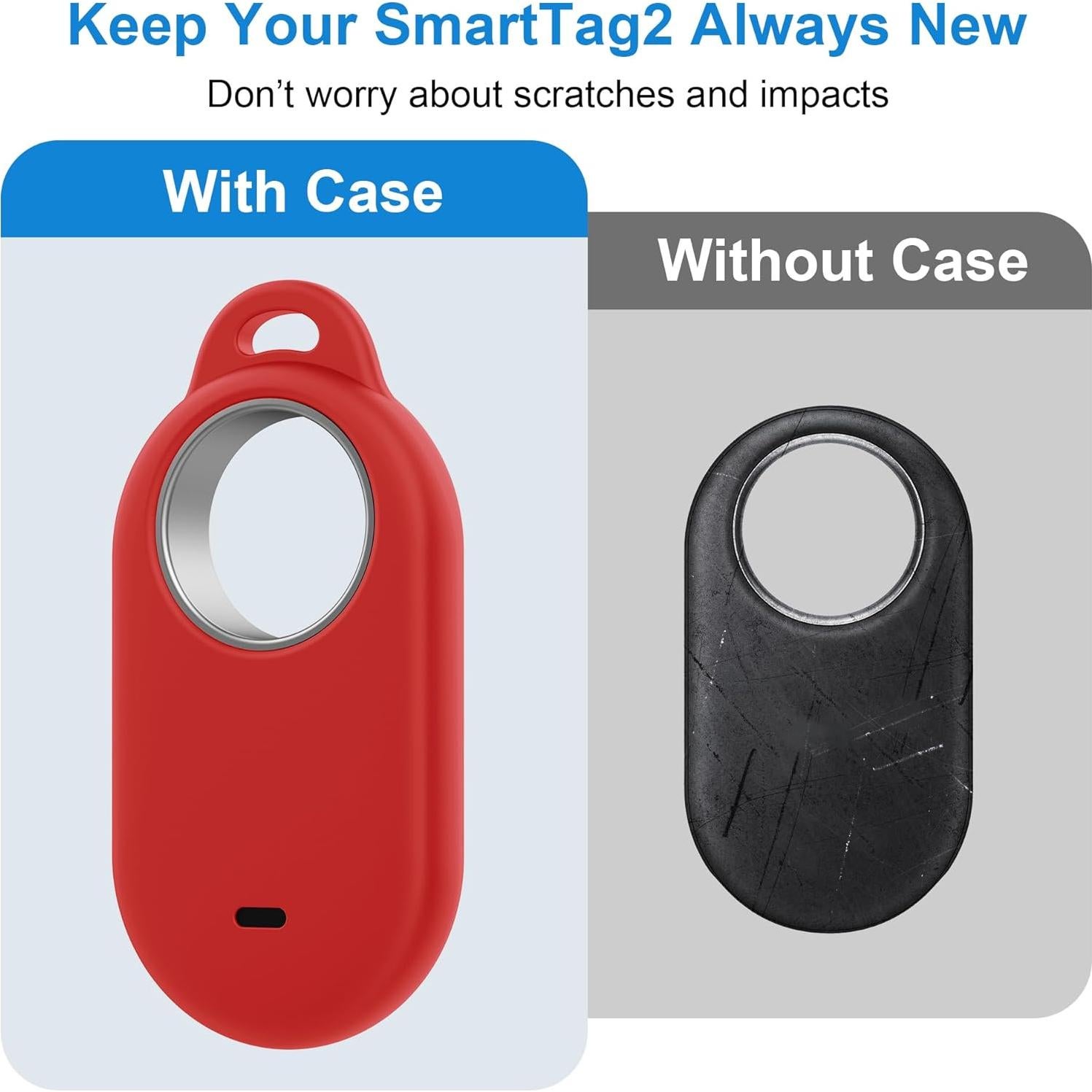 Paquete de 4 fundas de silicona Bougraite para Galaxy SmartTag2