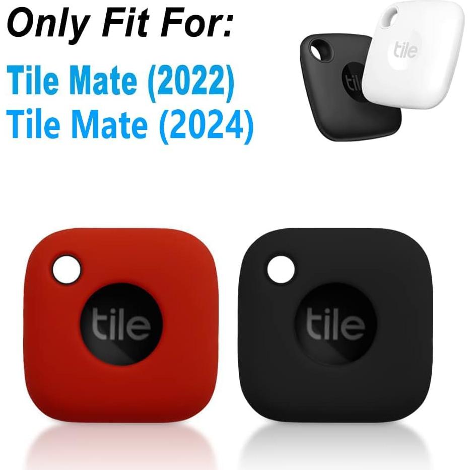 Funda de Silicona Geiomoo para Tile Mate 2024/2022 - 2 Pzs Negro/Rojo