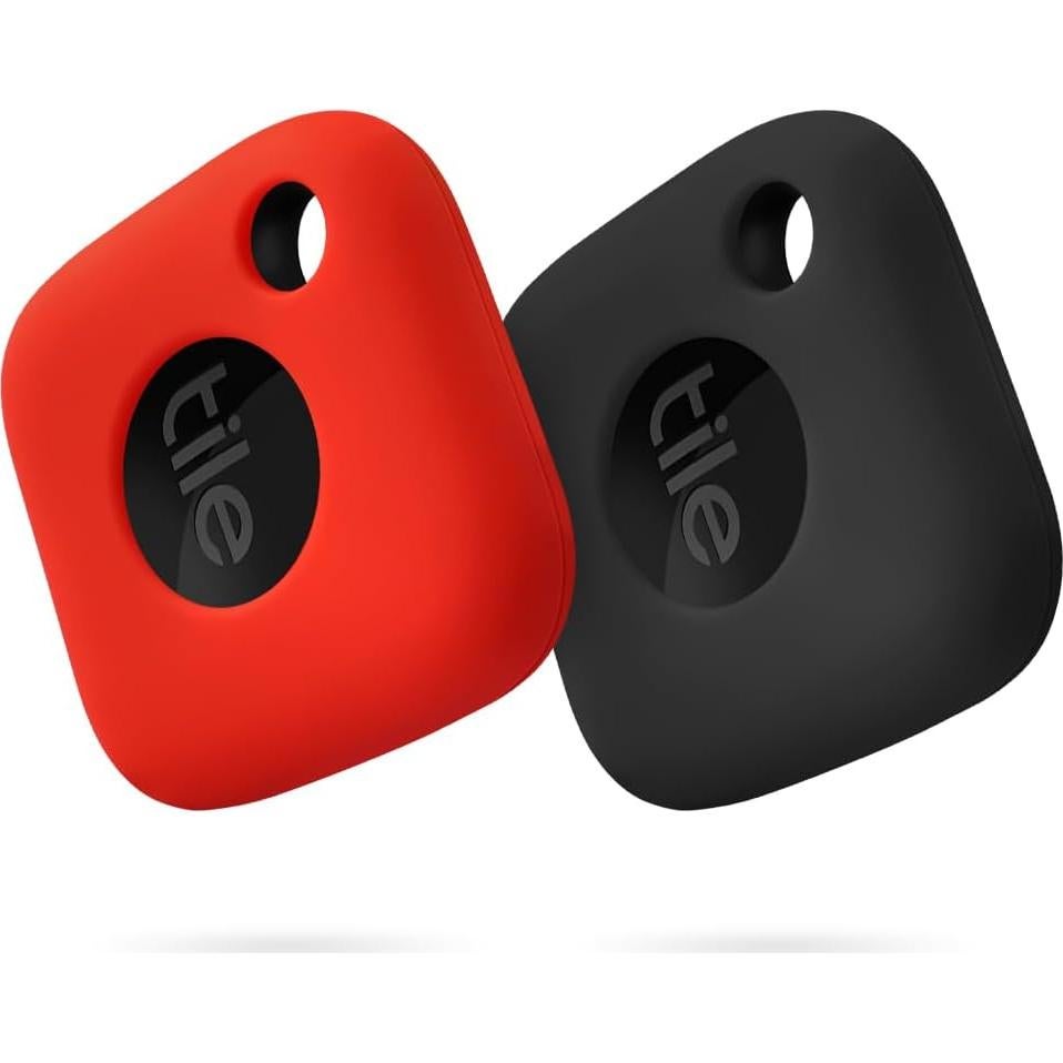 Funda de Silicona Geiomoo para Tile Mate 2024/2022 - 2 Pzs Negro/Rojo