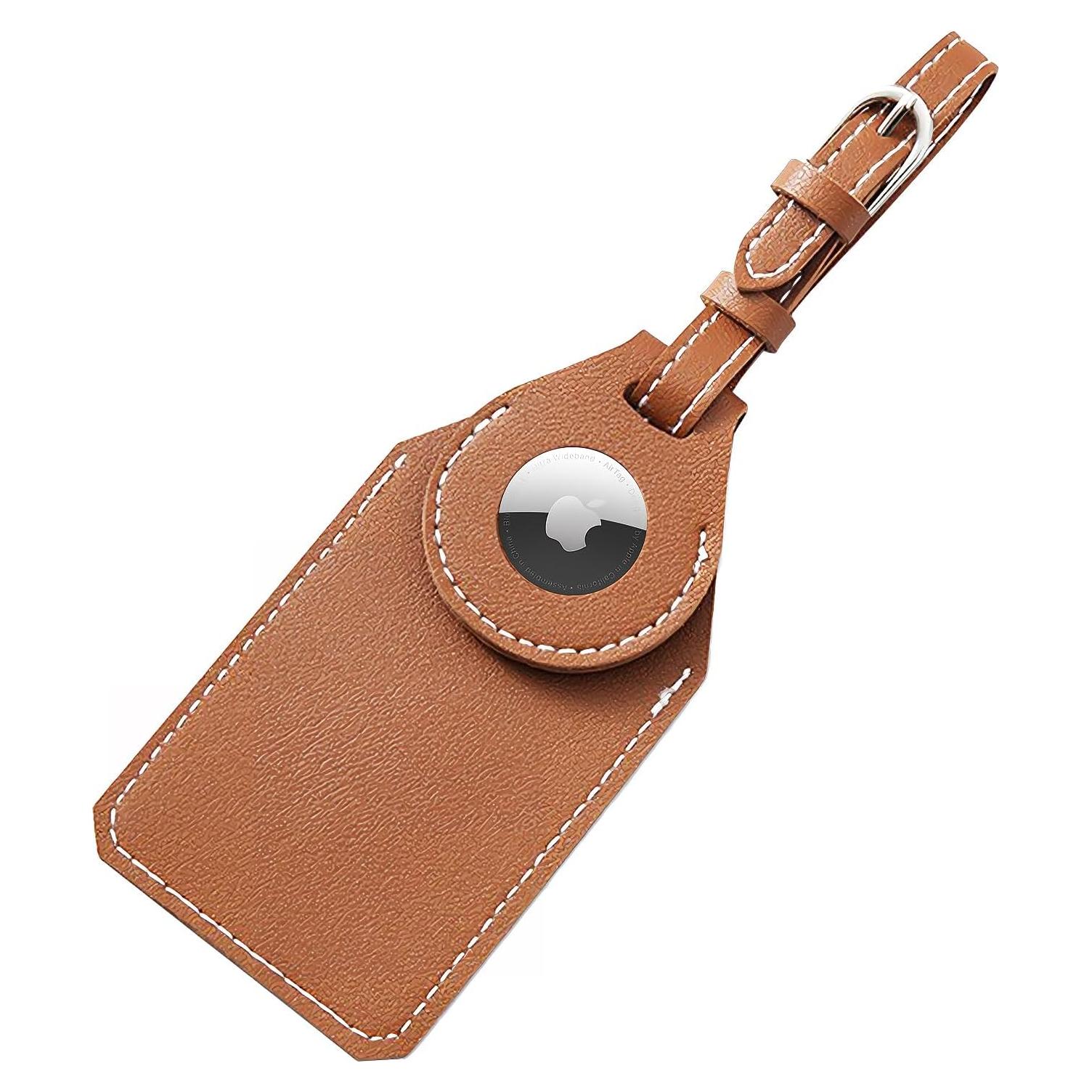 Portaetiquetas de Equipaje Oriver de Cuero Vegano Marrón