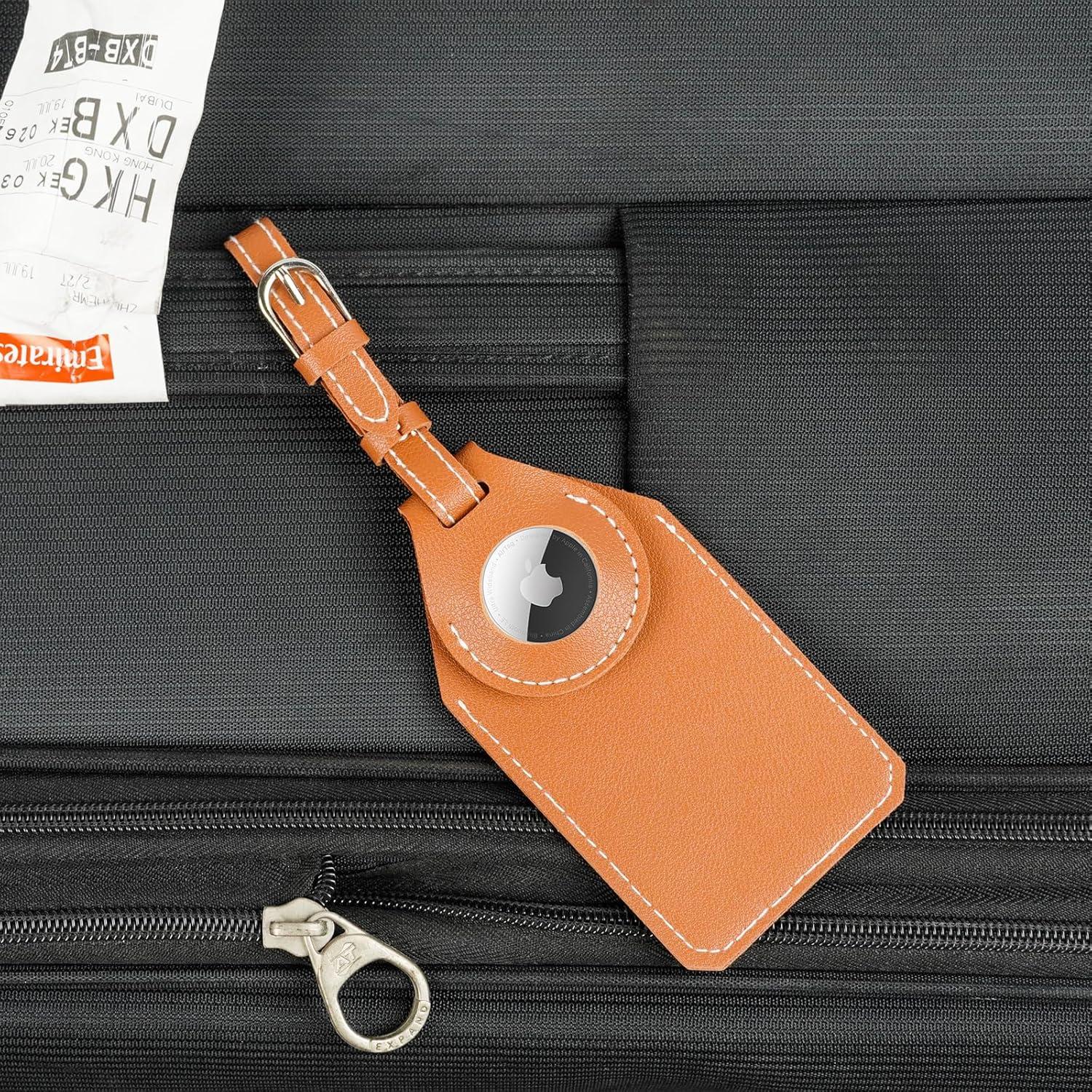 Portaetiquetas de Equipaje Oriver de Cuero Vegano Marrón