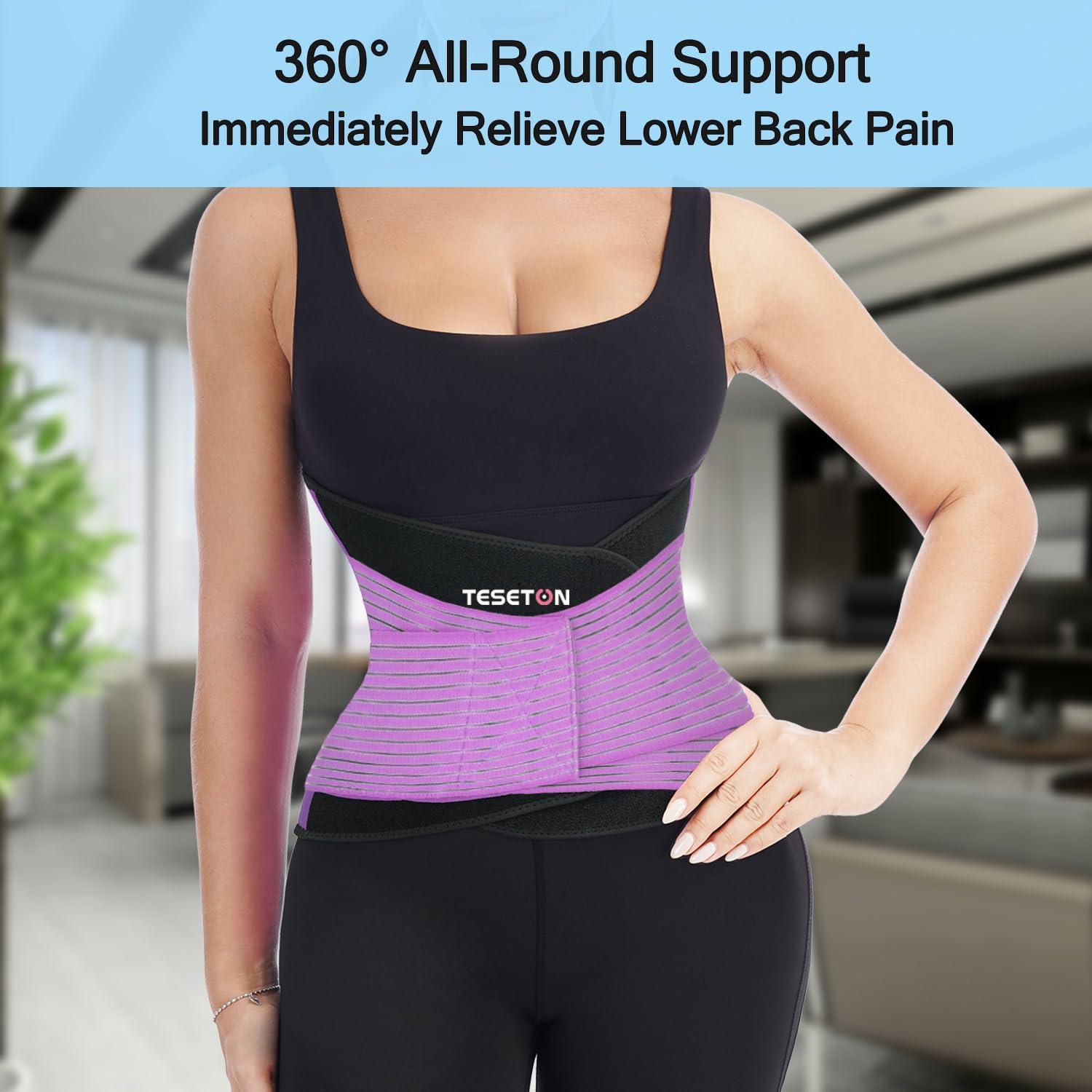 Cinturón Soporte Lumbar TESETON Grande Transpirable Púrpura