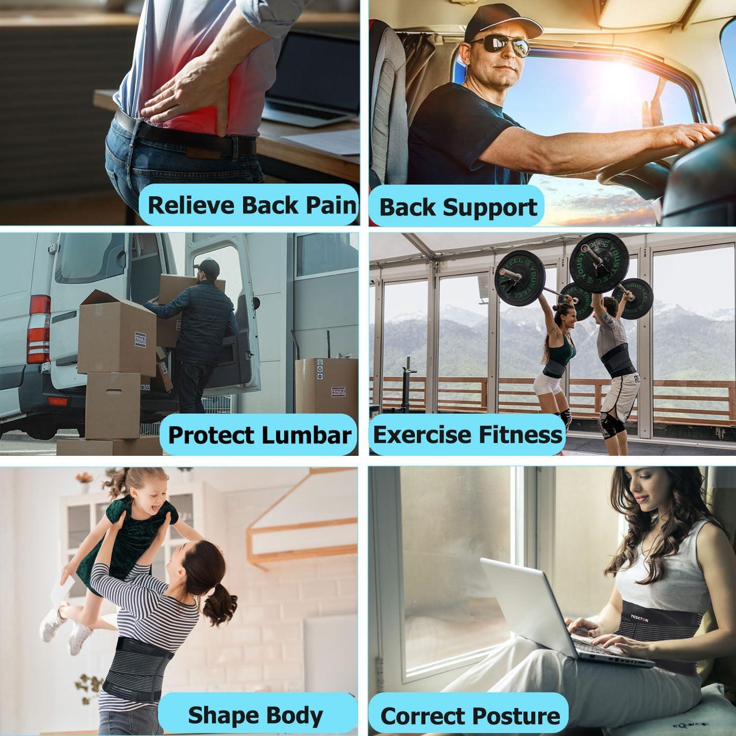 Cinturón Soporte Lumbar TESETON Grande Transpirable Púrpura