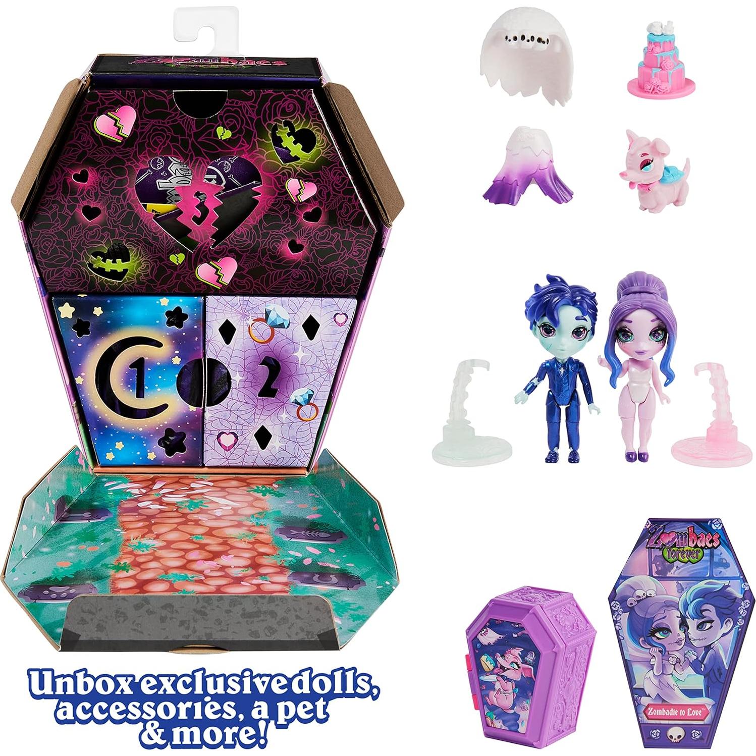 Conjunto Deluxe Zombadie para Amar - 2 Muñecas Zombie 8.9 cm