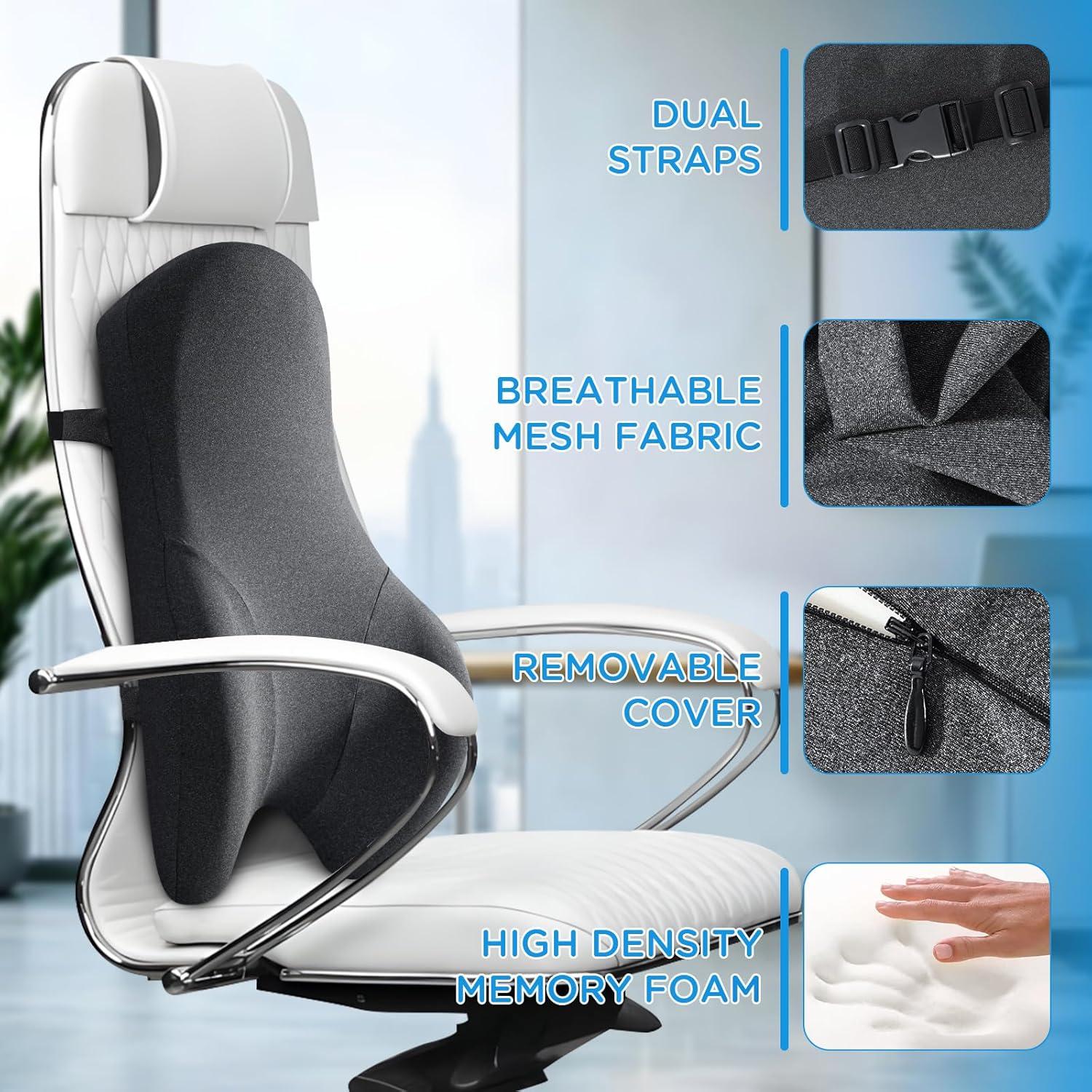 Teemour Almohada Lumbar Espuma de Memoria para Silla