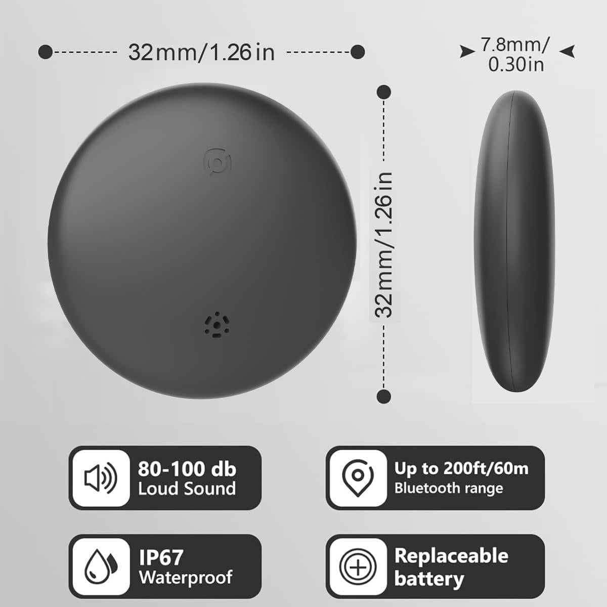 Rastreador de Equipaje YaoTag 2 Paquete IP67 Bluetooth iOS