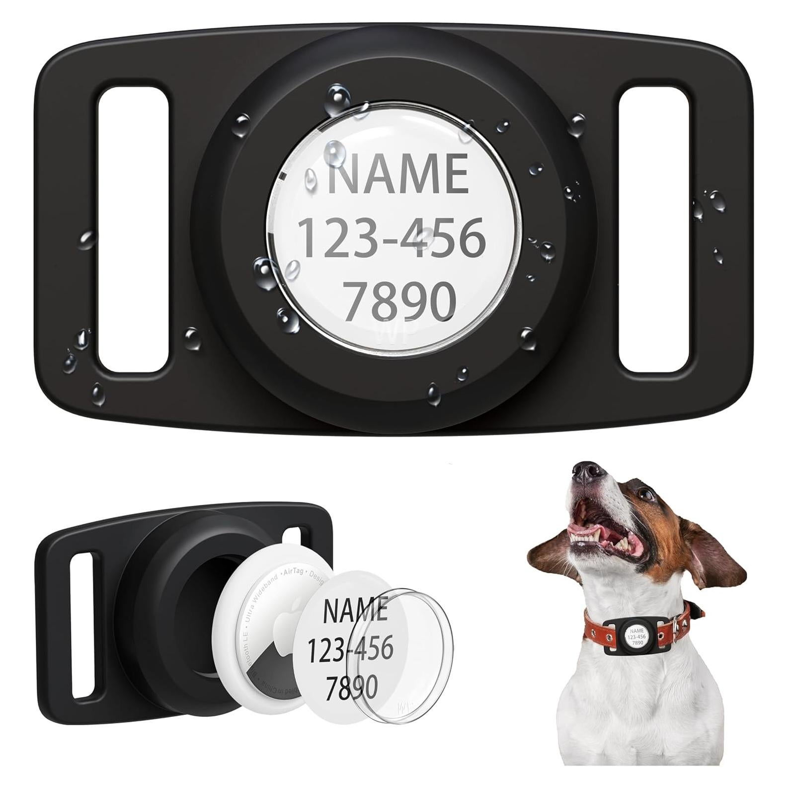 Soporte para Collar de Perro LANIMO AirTag IP68 Negro 2.54 cm