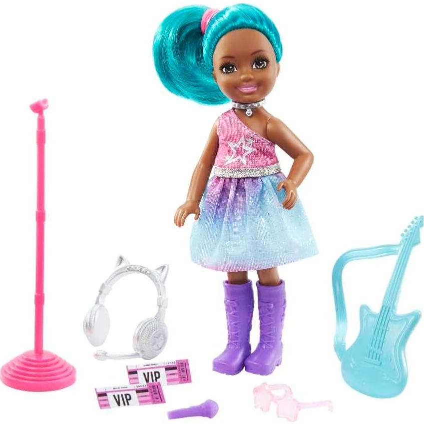 Muñeca Chelsea Rockstar Mattel 15.24 cm con Accesorios