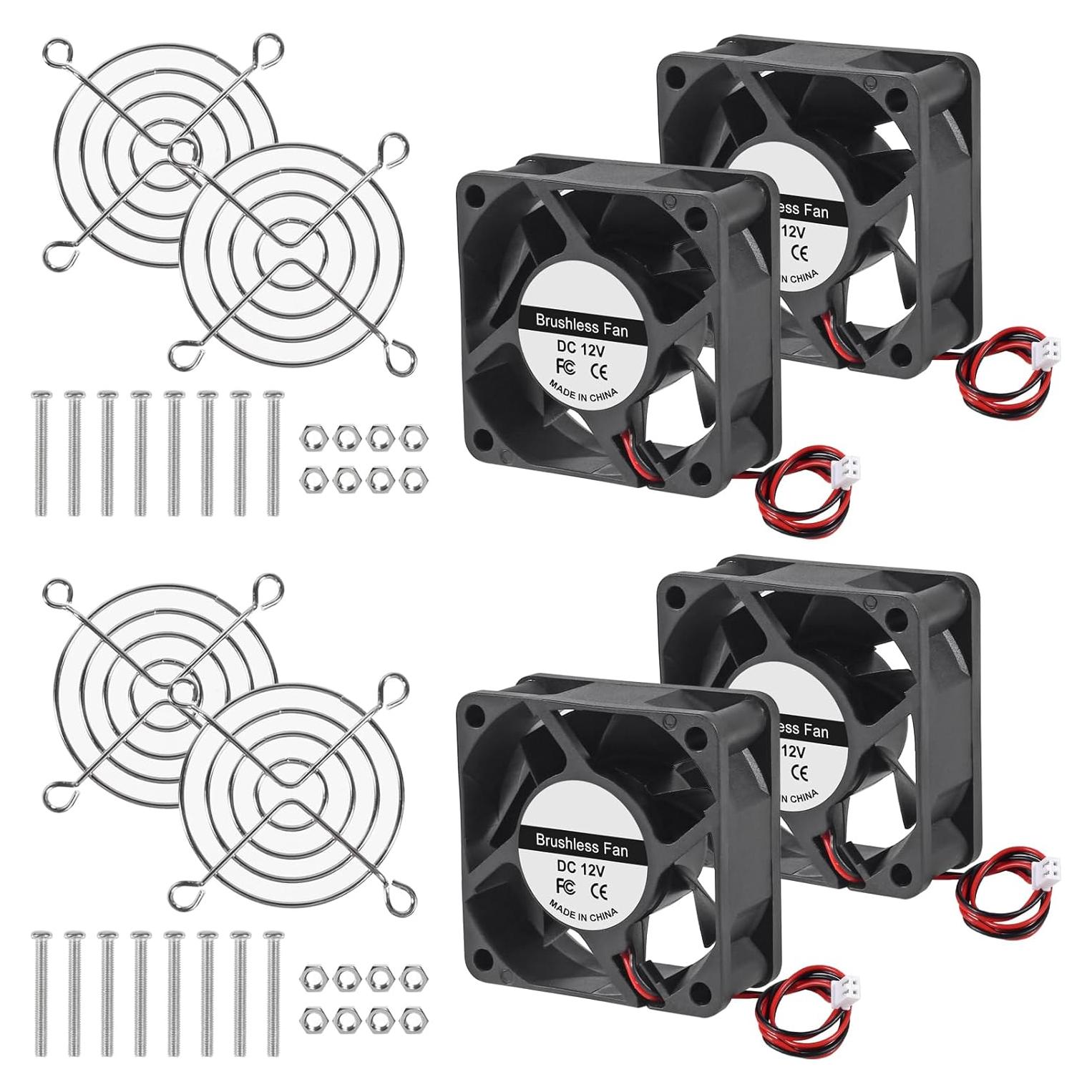 4 Ventiladores de Refrigeración UMLIFE 60x60x25mm 12V CC