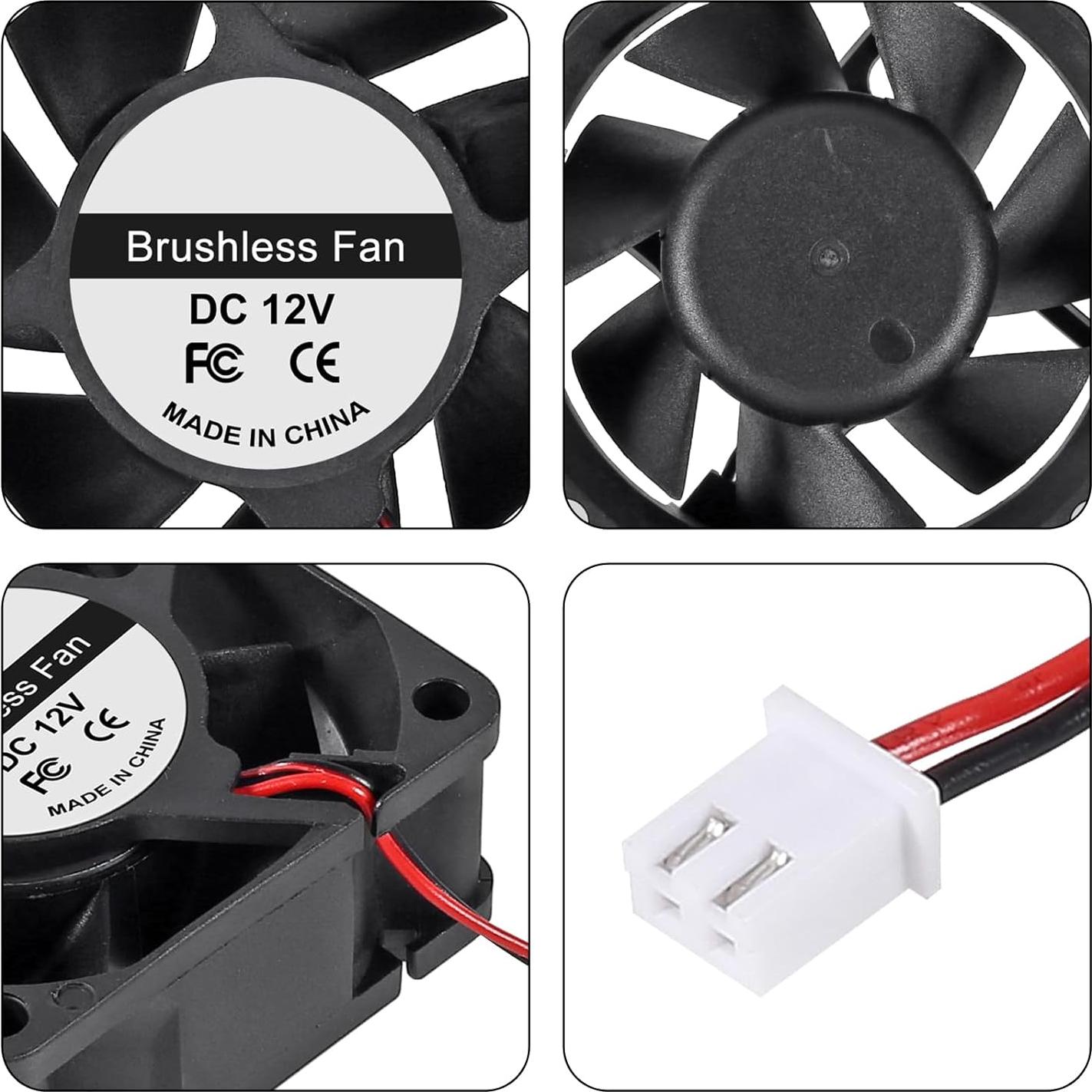 4 Ventiladores de Refrigeración UMLIFE 60x60x25mm 12V CC