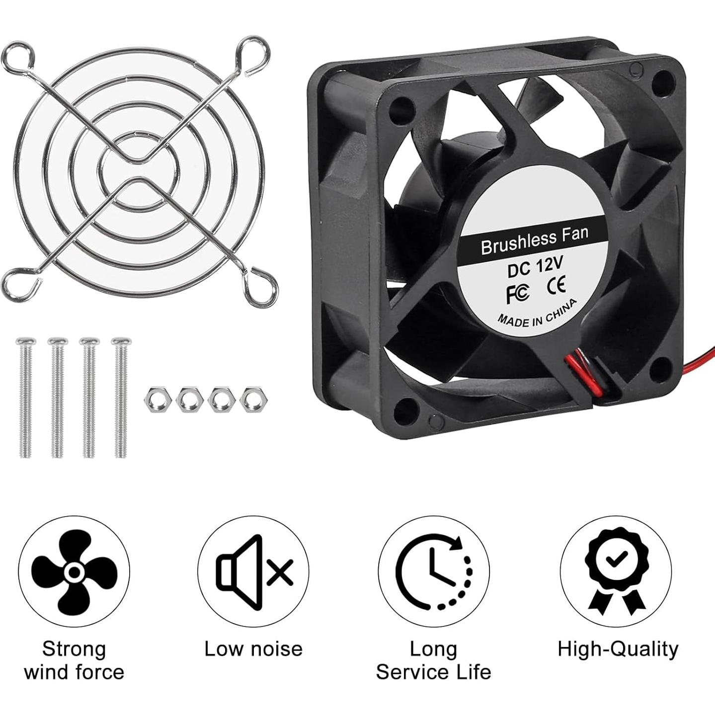 4 Ventiladores de Refrigeración UMLIFE 60x60x25mm 12V CC
