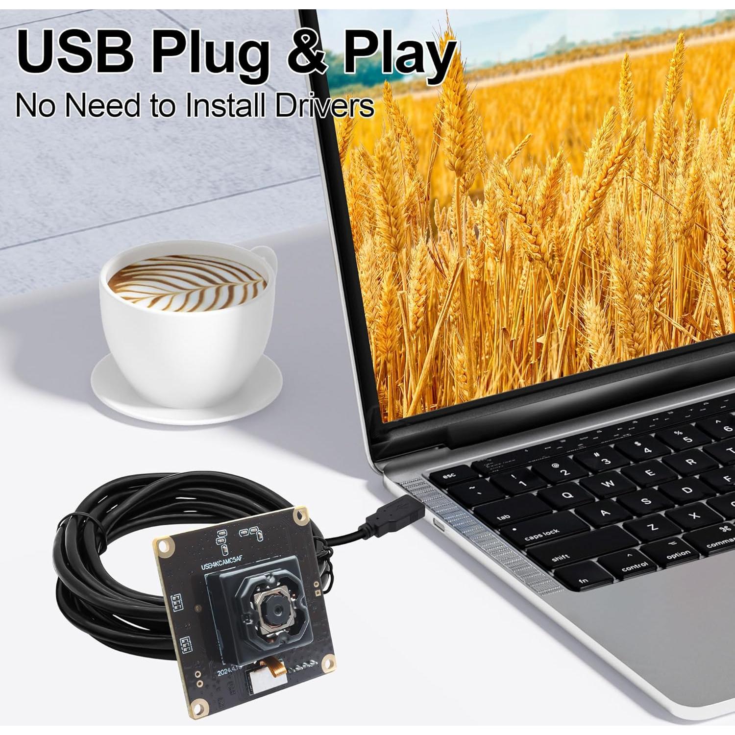 Cámara USB 4K MMlove 11MP Autoenfoque Anti-Vibración
