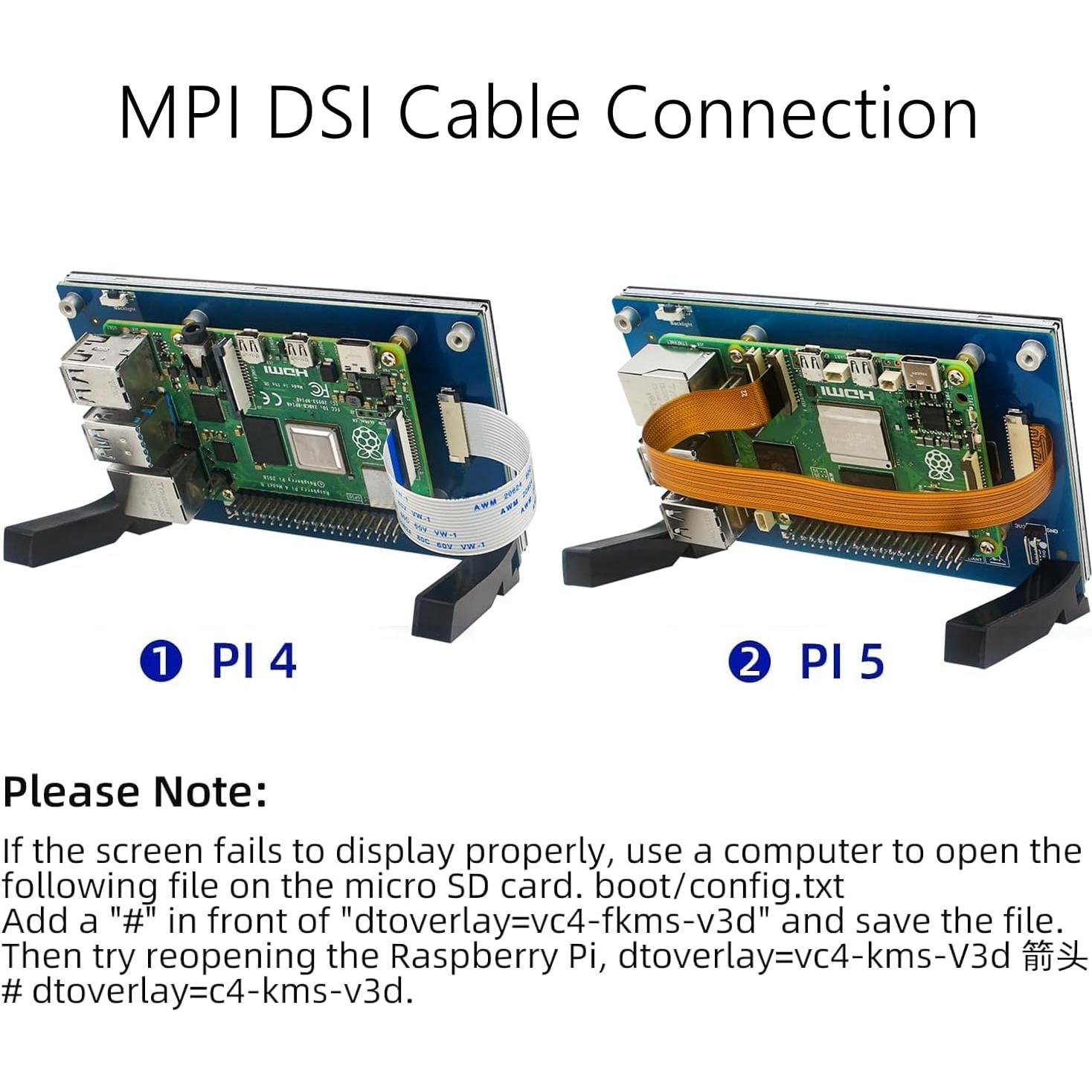Monitor Táctil 5" DIGISHUO IPS 800x480 para Raspberry Pi