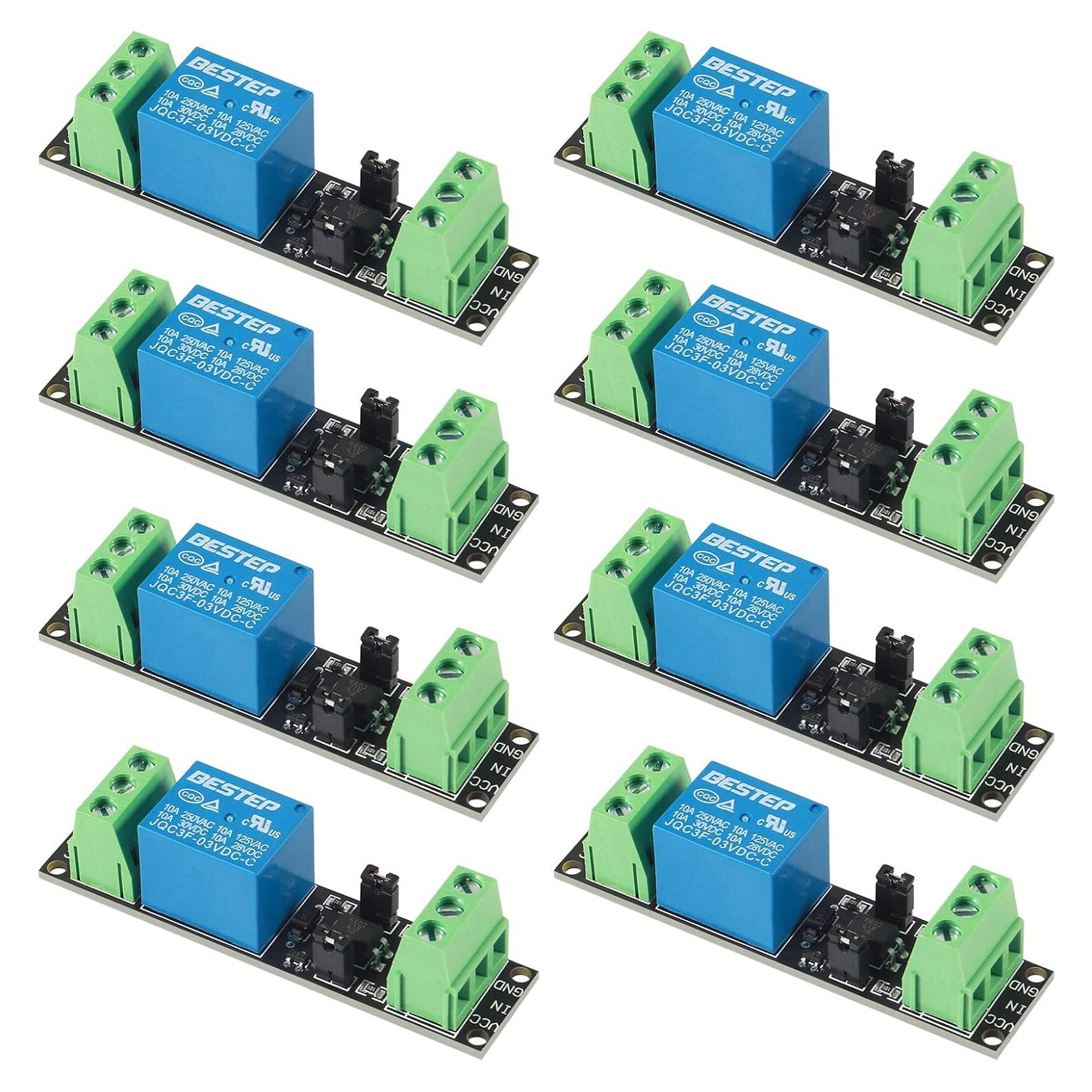 Módulo de Relé de Potencia 1 Canal 3V AITRIP - Paquete de 8