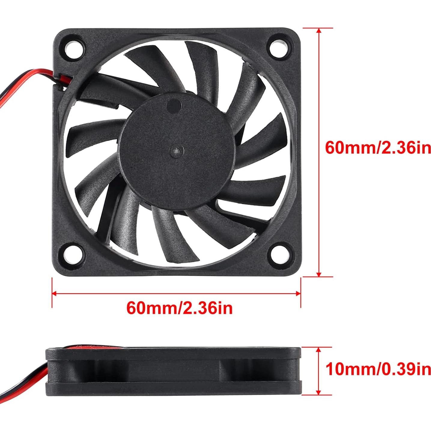 Paquete de 4 Ventiladores de Enfriamiento DC 12V 60mm UMLIFE