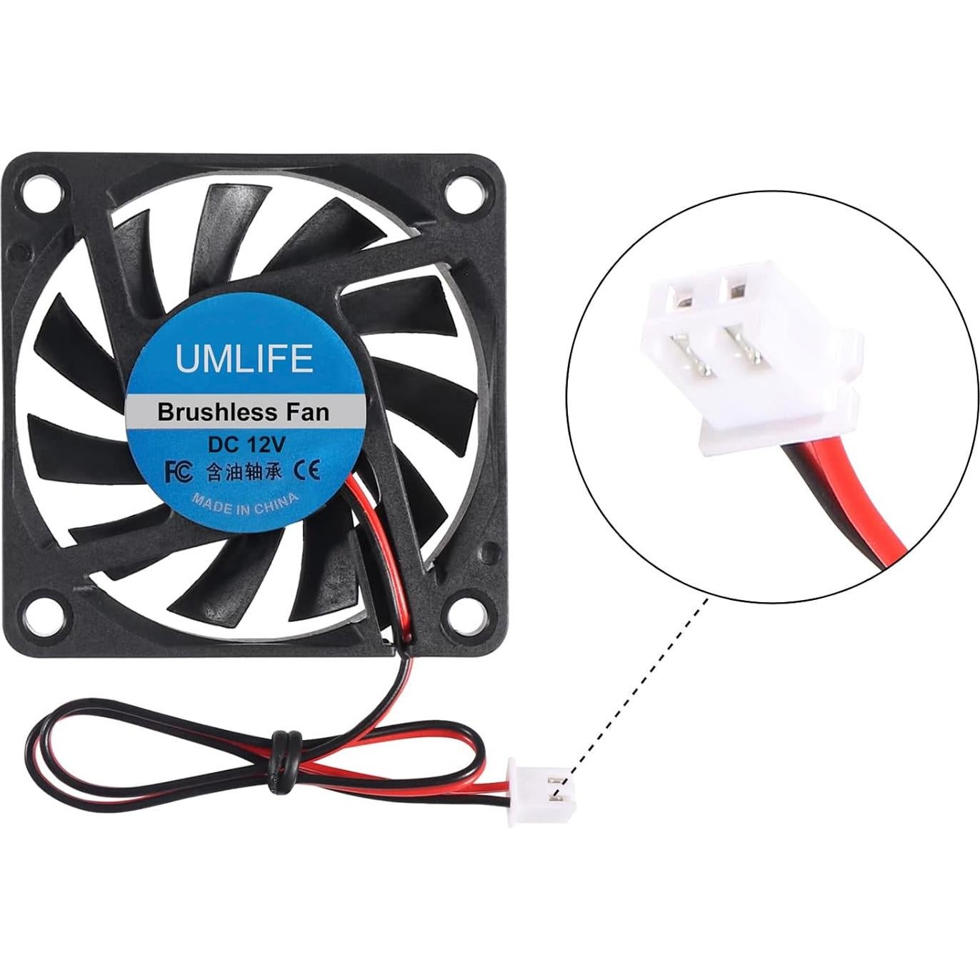 Paquete de 4 Ventiladores de Enfriamiento DC 12V 60mm UMLIFE