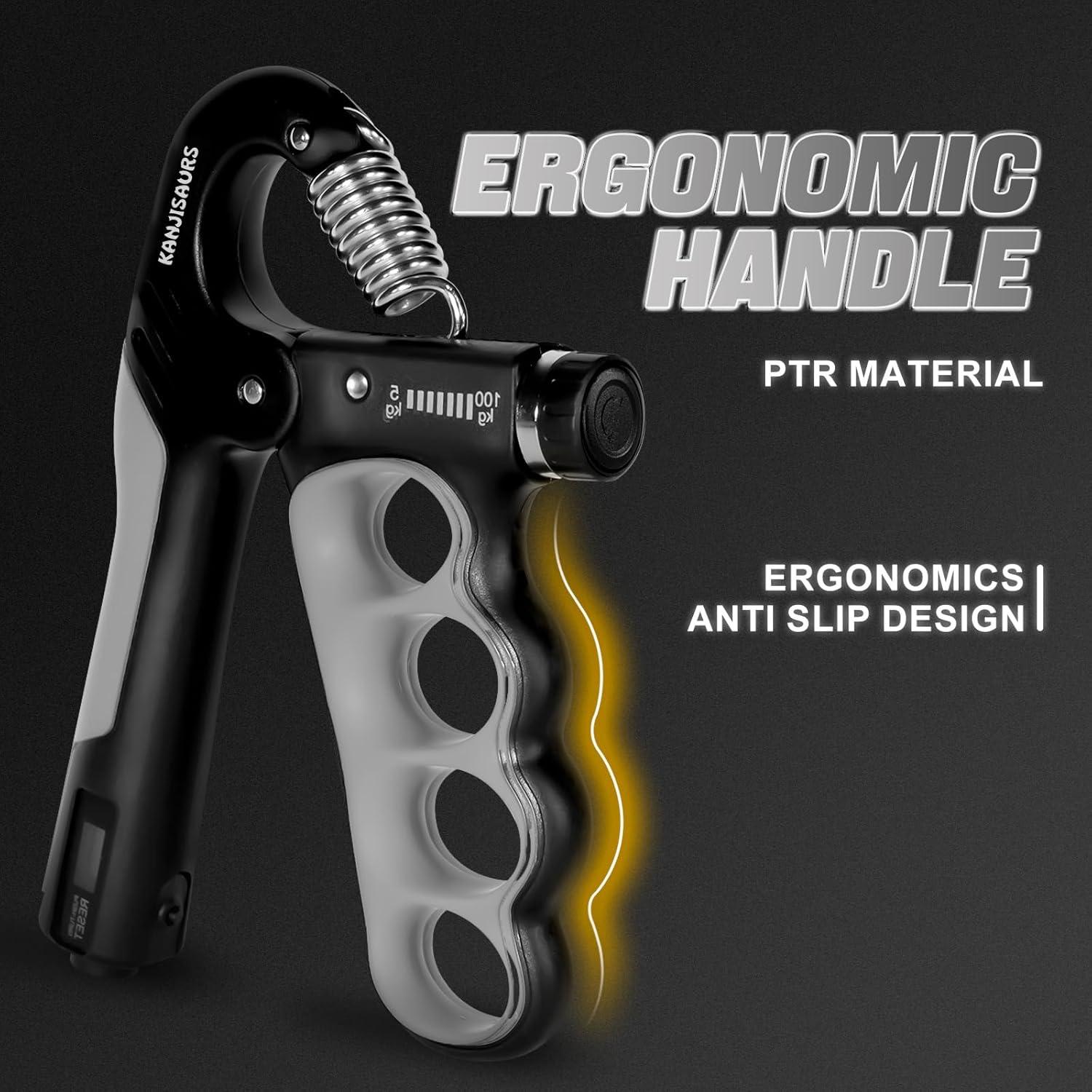 Entrenador de Fuerza de Agarre KANJISAURS Ajustable 5-100 kg