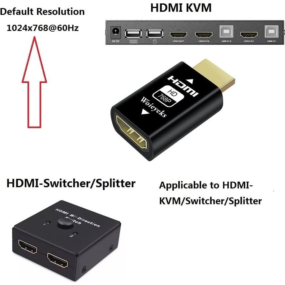 Emulador EDID HDMI Woieyeks 1024x768@60Hz Passthrough
