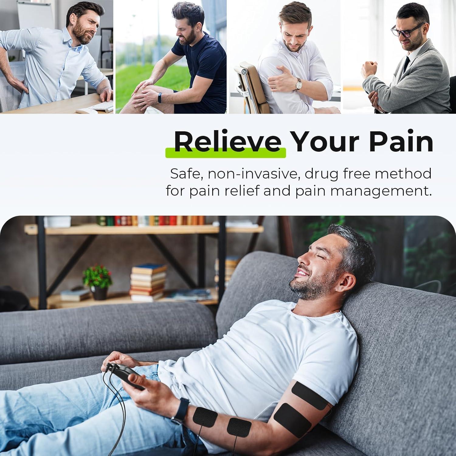 AUVON Estimulador Muscular TENS 3-en-1 con 24 Modos