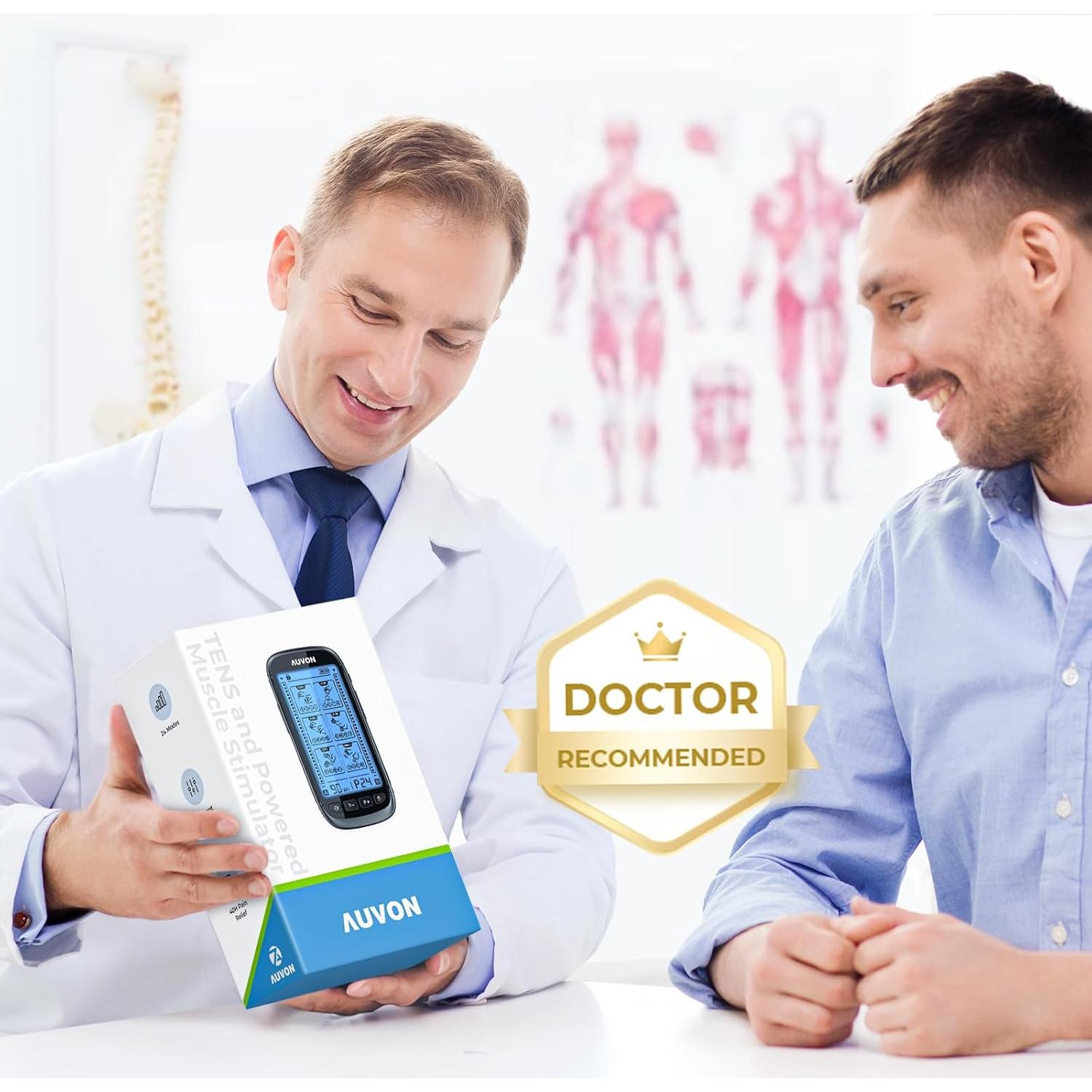 AUVON Estimulador Muscular TENS 3-en-1 con 24 Modos