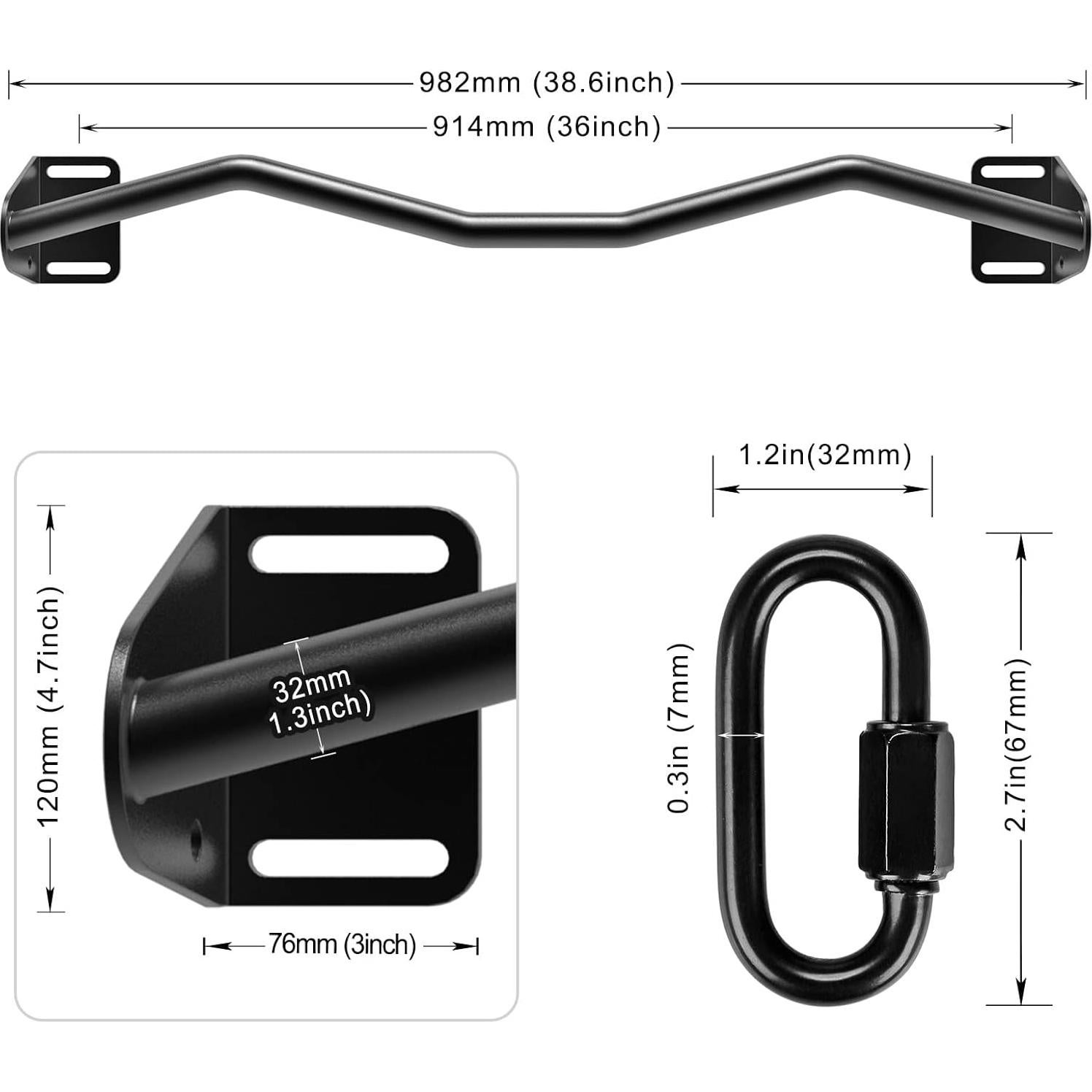 Barra de Dominadas Kipika Montada en Pared Alta Resistencia