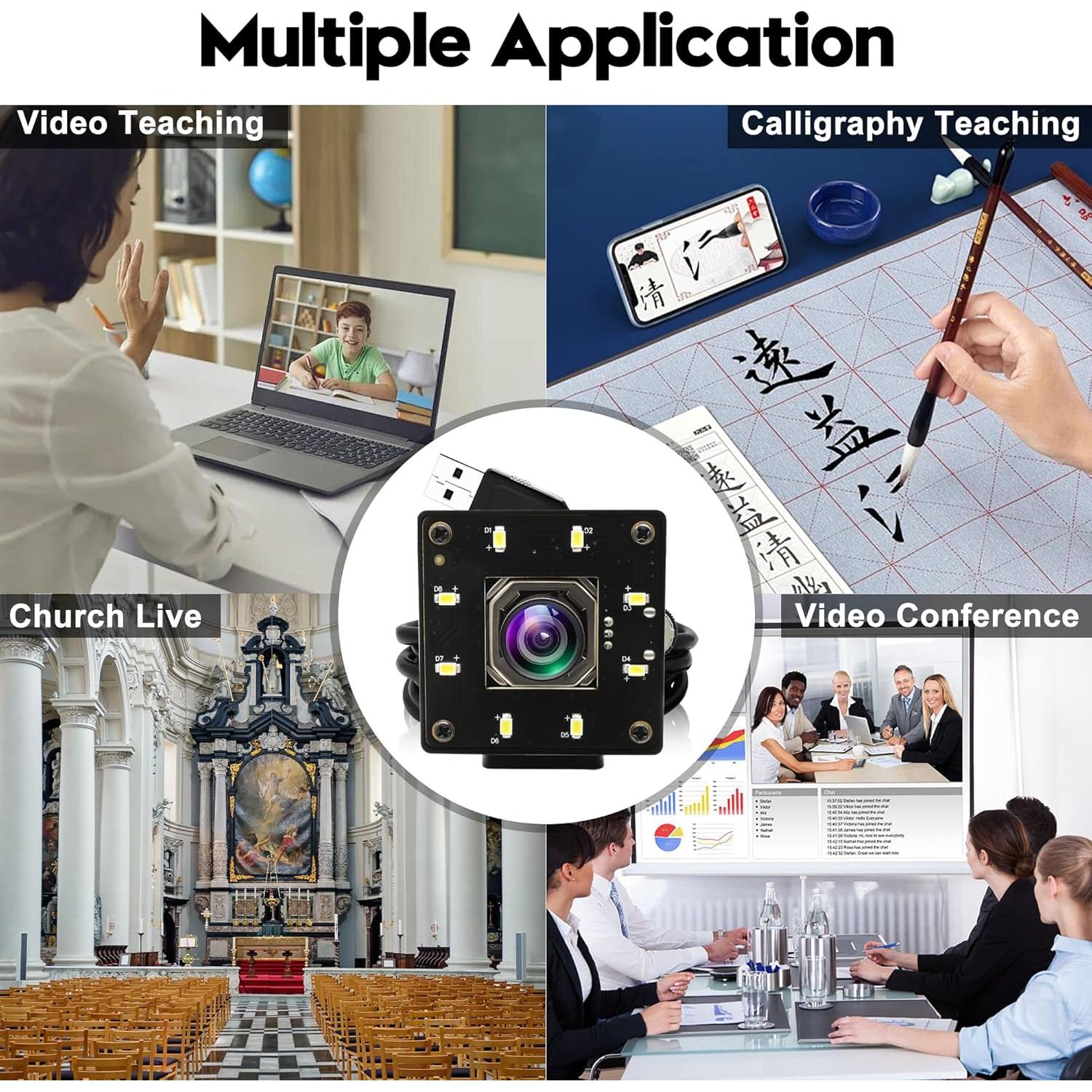 Cámara Web USB 4K IFWATER Autofoco 100 Grados Sin Distorsión