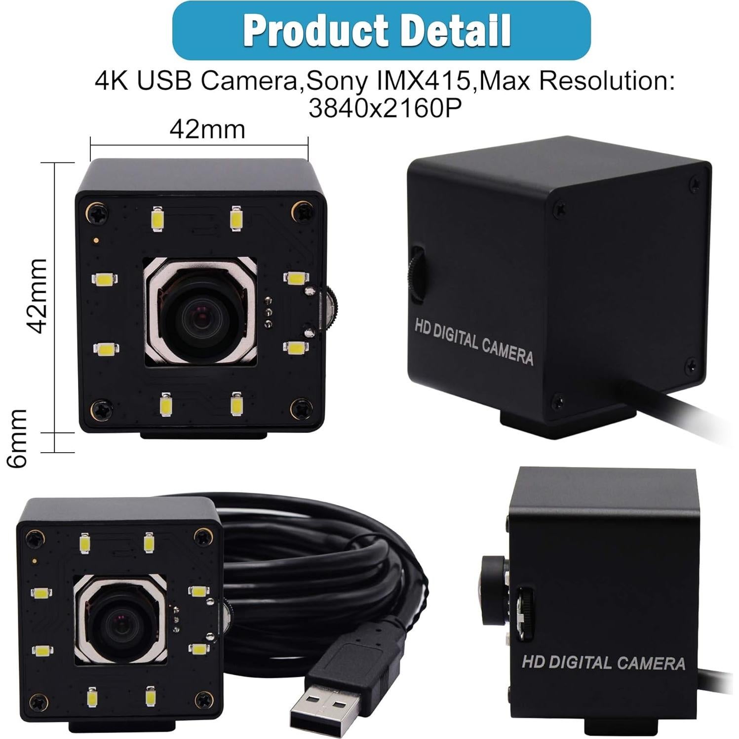 Cámara Web USB 4K IFWATER Autofoco 100 Grados Sin Distorsión