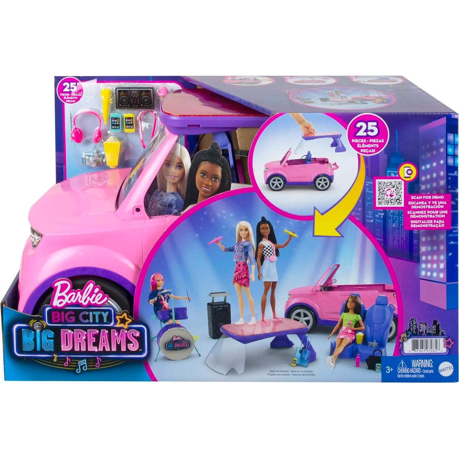 Juego de Vehículo Transformador Barbie SUV Rosa 2 Asientos