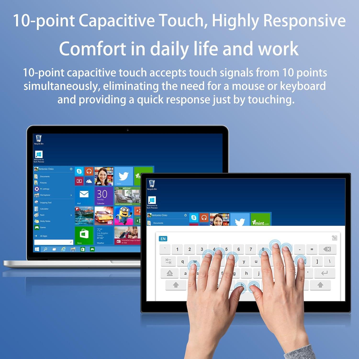 Monitor Portátil 16" FHD Táctil IPS USB-C HDMI 1920x1200