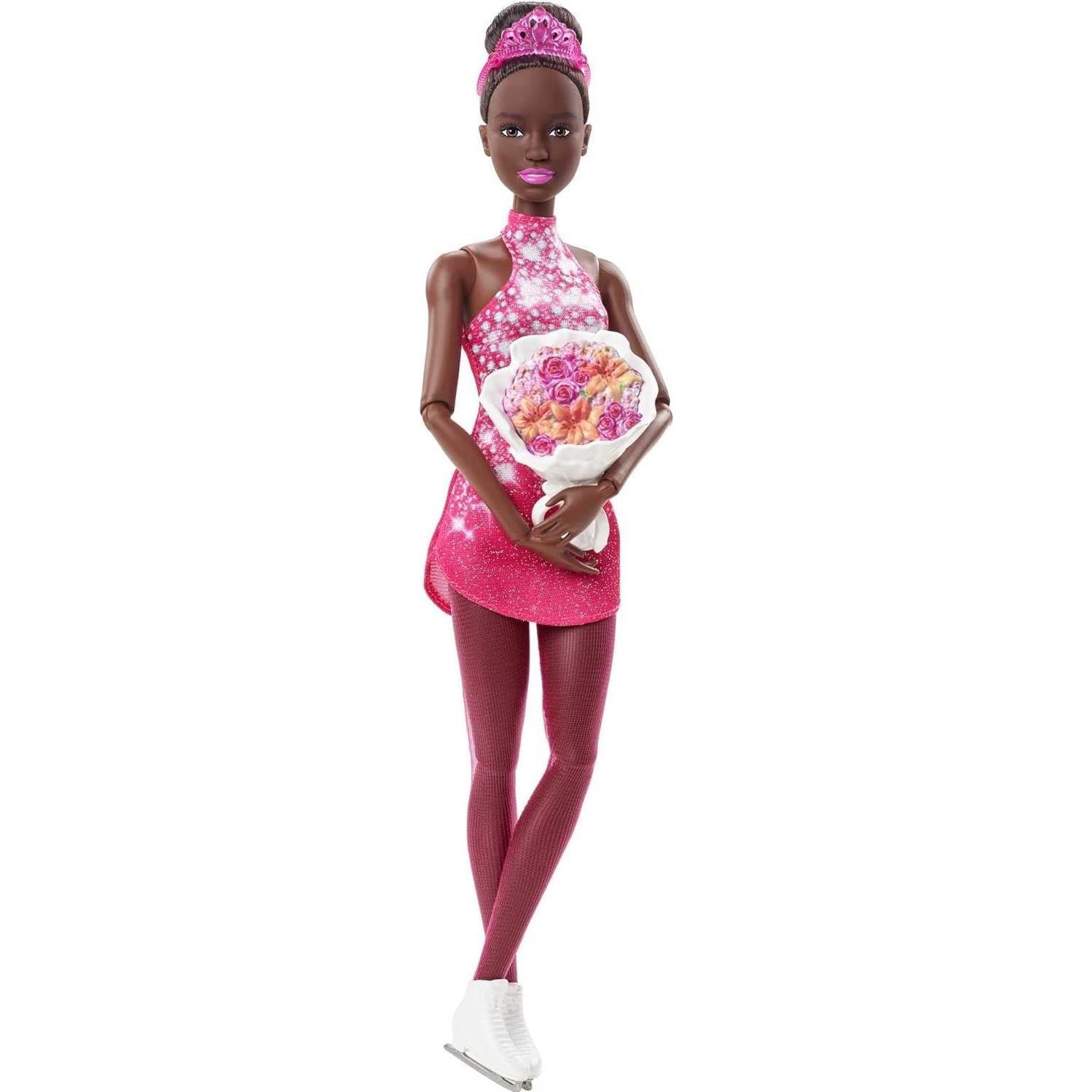 Muñeca Barbie Patinadora de Invierno Mattel 30.48 cm Rosa
