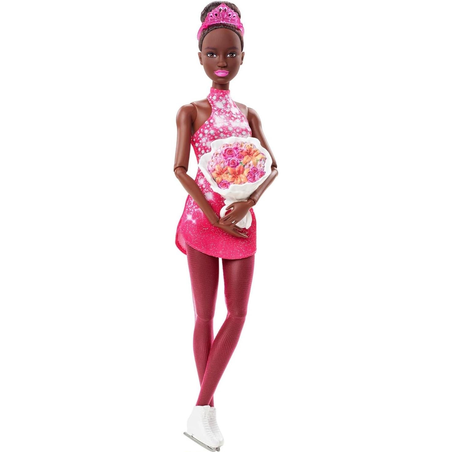 Muñeca Barbie Patinadora de Invierno Mattel 30.48 cm Rosa