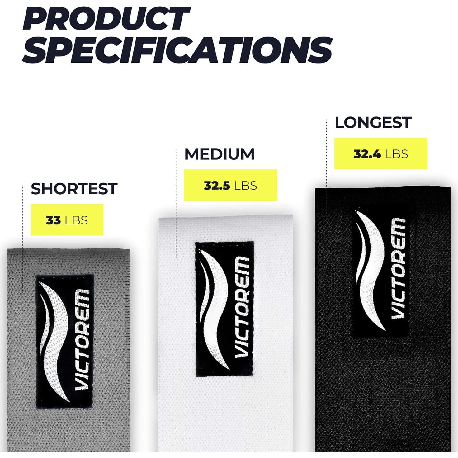 Conjunto de Bandas de Resistencia Victorem - 3 Unidades Antideslizantes