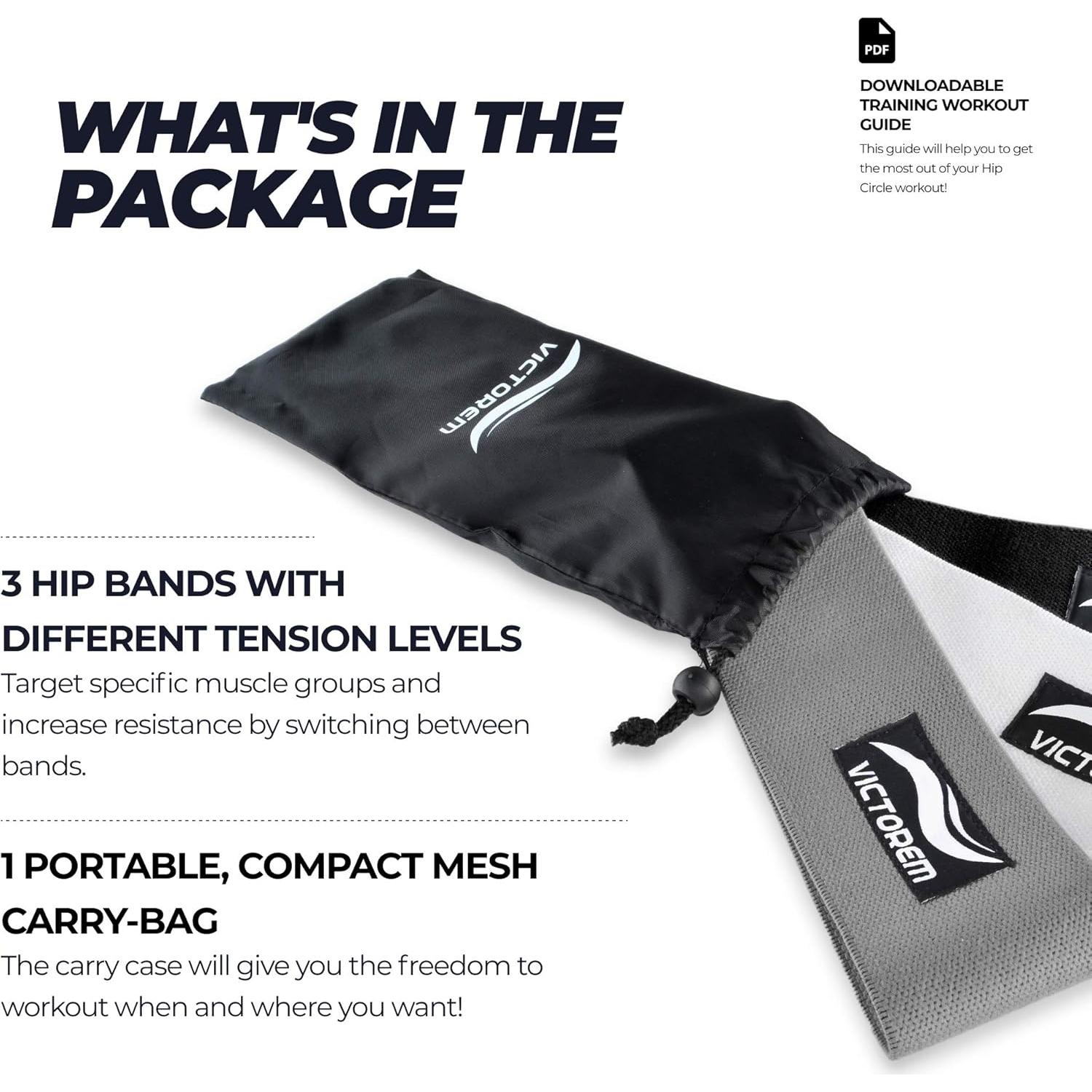 Conjunto de Bandas de Resistencia Victorem - 3 Unidades Antideslizantes