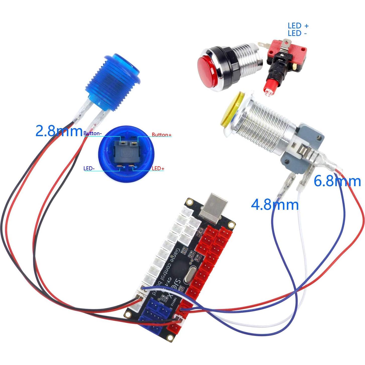 Kit de Arcade DIY SJ@JX con Placa de Codificador USB 5V