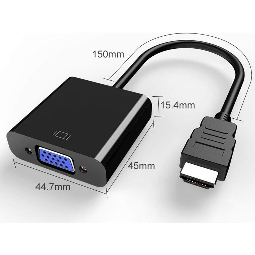 Adaptador HDMI a VGA Cuxnoo 1080P con Audio 3.5mm USB