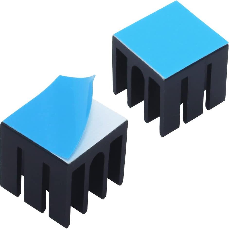 20 Disipadores de Calor de Aluminio 12x12x12mm con Cinta Adhesiva