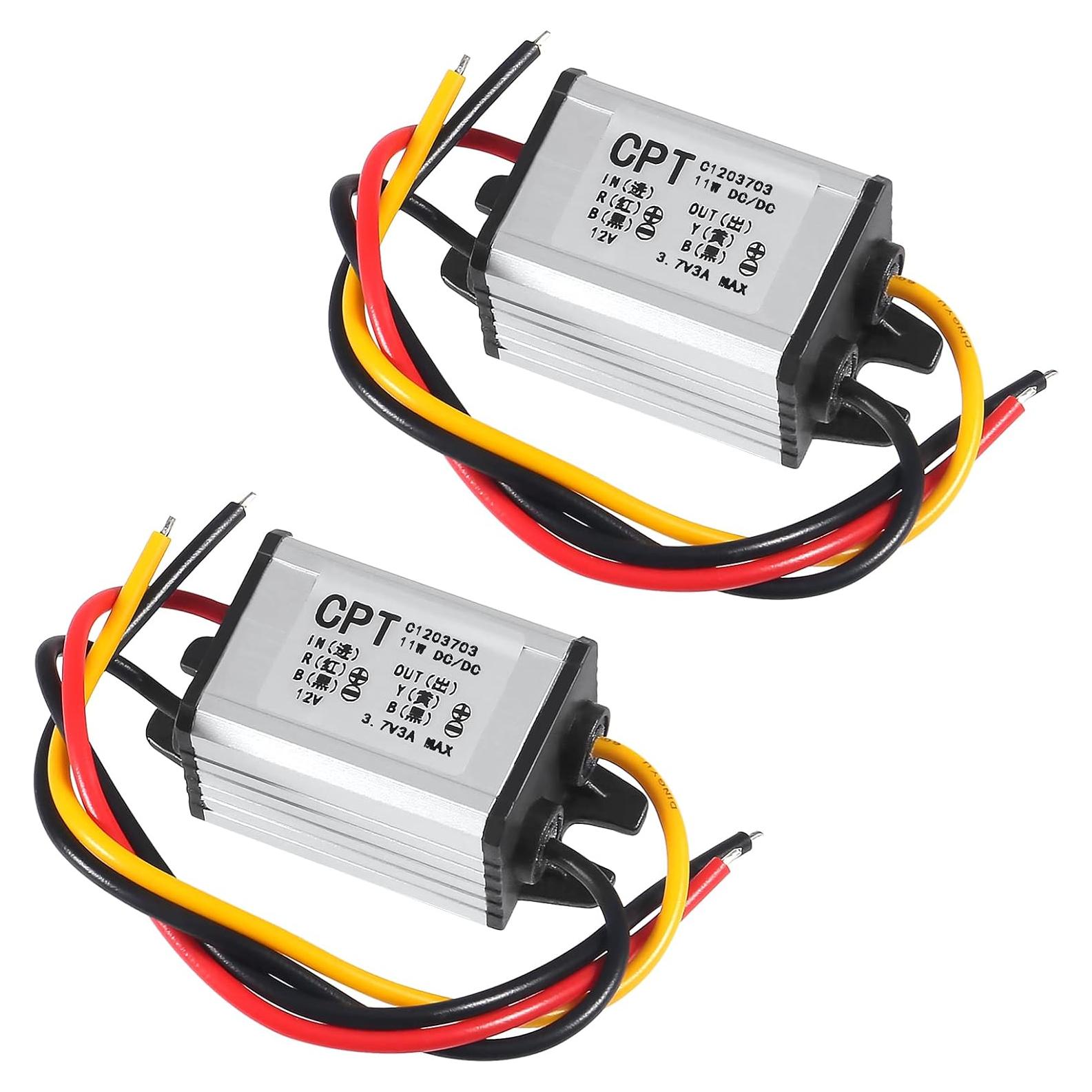2 Pcs Convertidor DC 12V a 3.7V Regulador de Voltaje 3A