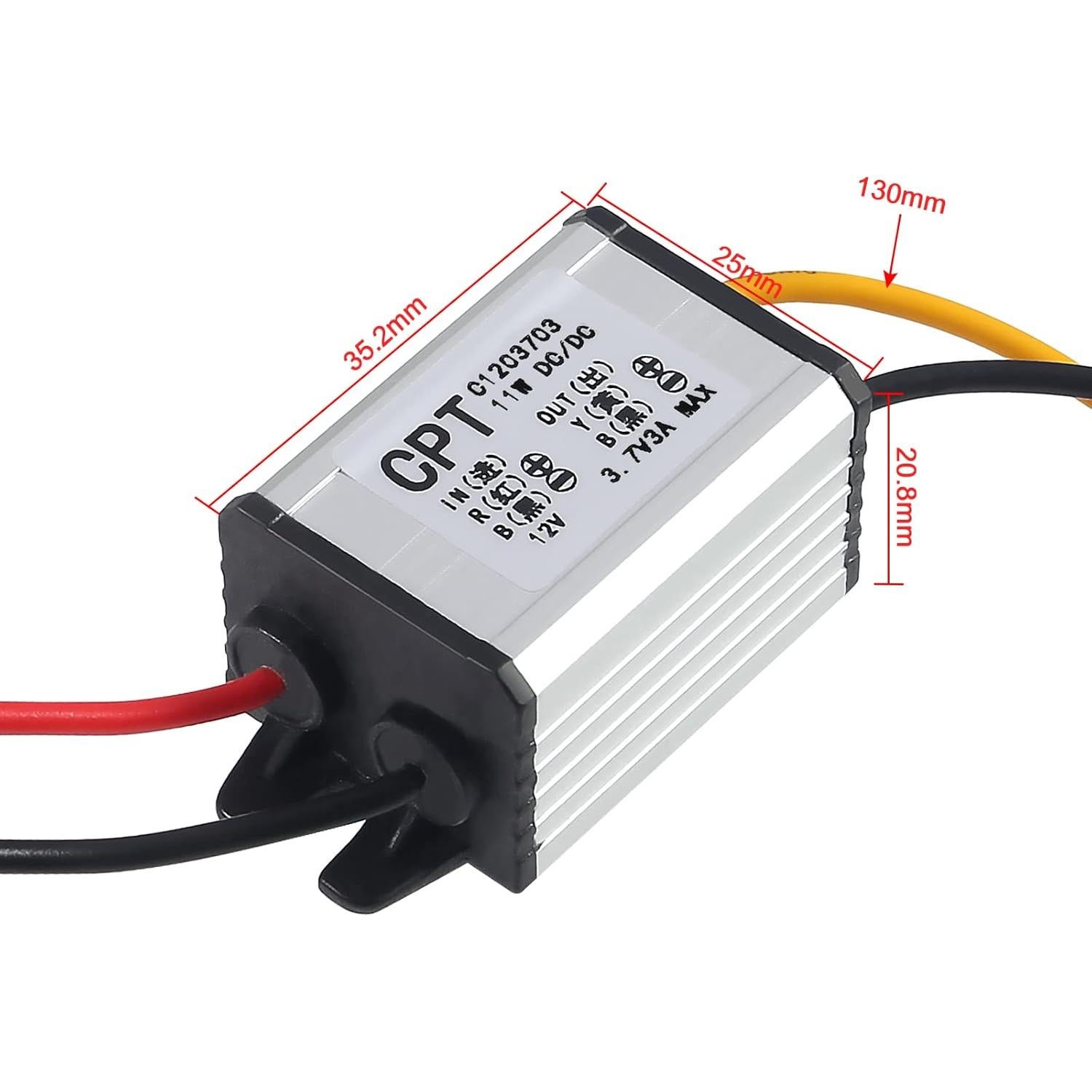 2 Pcs Convertidor DC 12V a 3.7V Regulador de Voltaje 3A