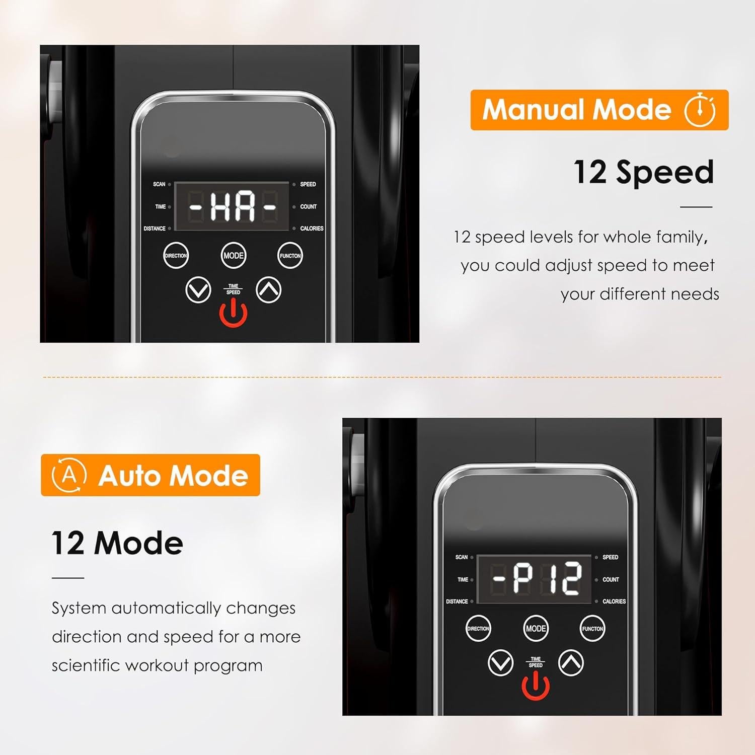 SogesPower Máquina Elíptica Bajo Escritorio 12 Velocidades