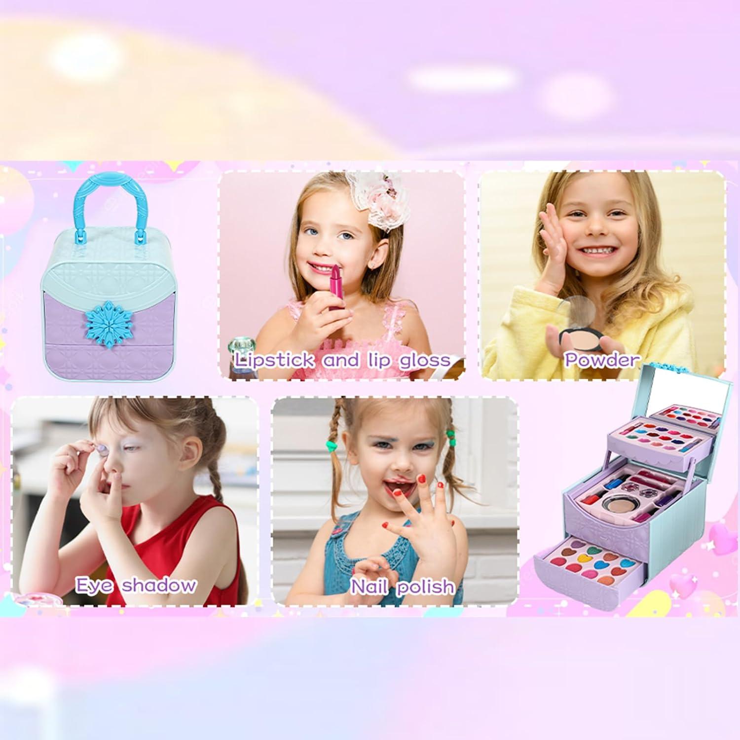 Conjunto de Maquillaje Lavable Merabufa para Niñas 45 Piezas