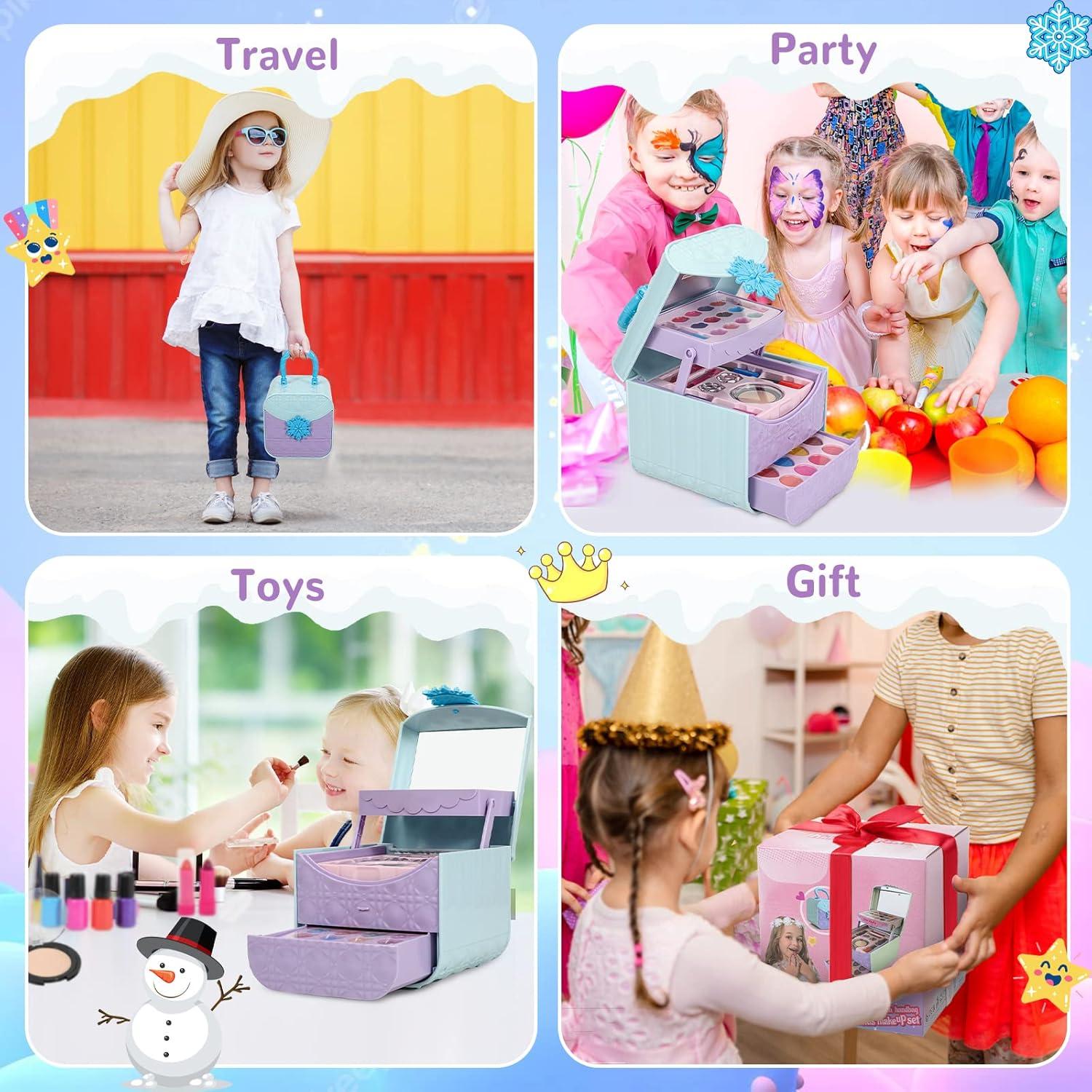 Conjunto de Maquillaje Lavable Merabufa para Niñas 45 Piezas