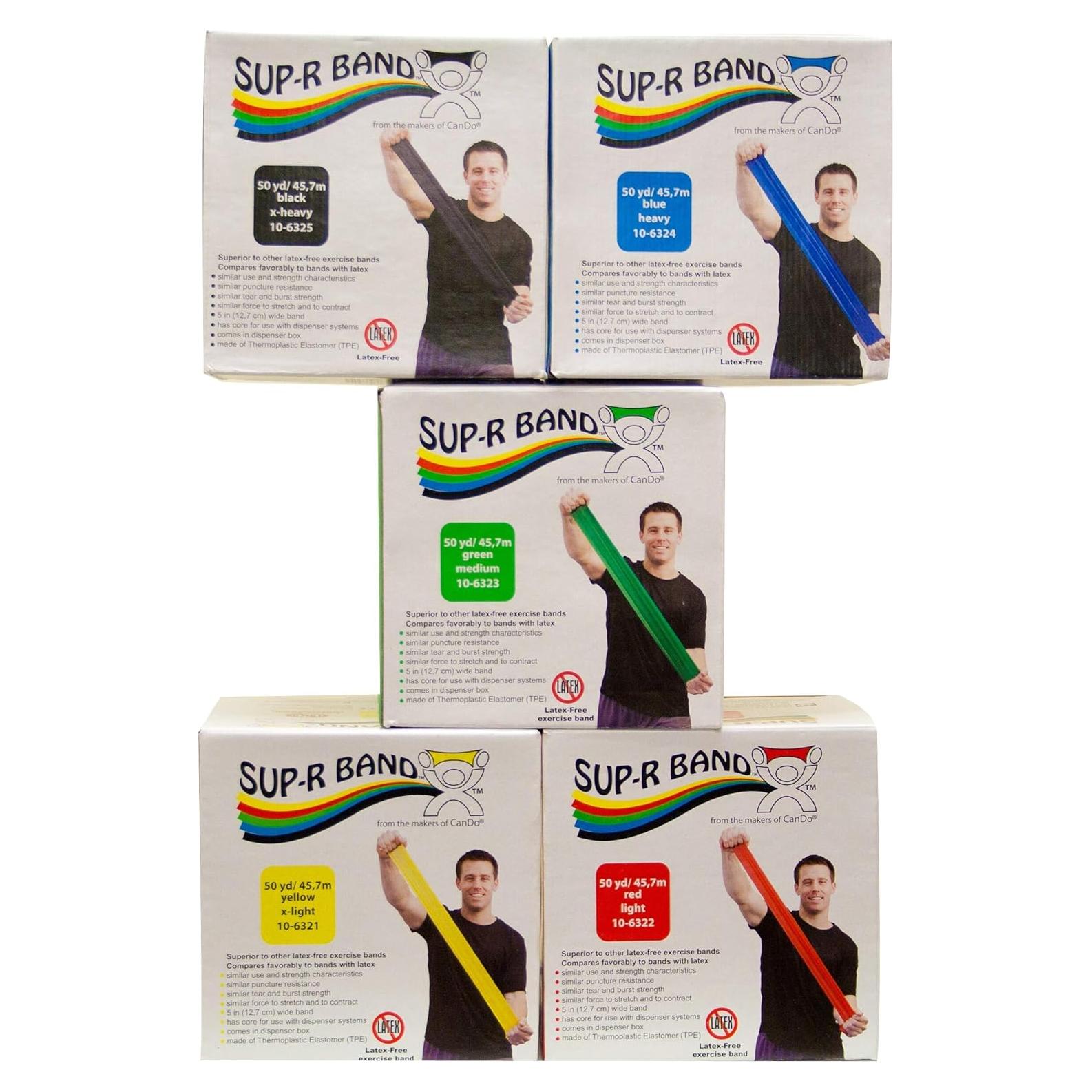 Sup-R Band® Banda de Ejercicio Libre de Láttex - Set 5 Piezas